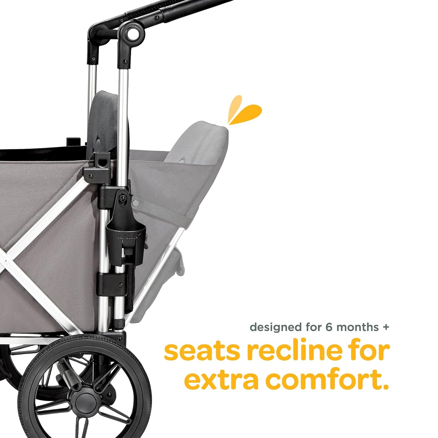 Larktale caravan - Double Seater Collapsible Wagon, All-Terrain Stroller Wagon for Kids, Baby, Toddler