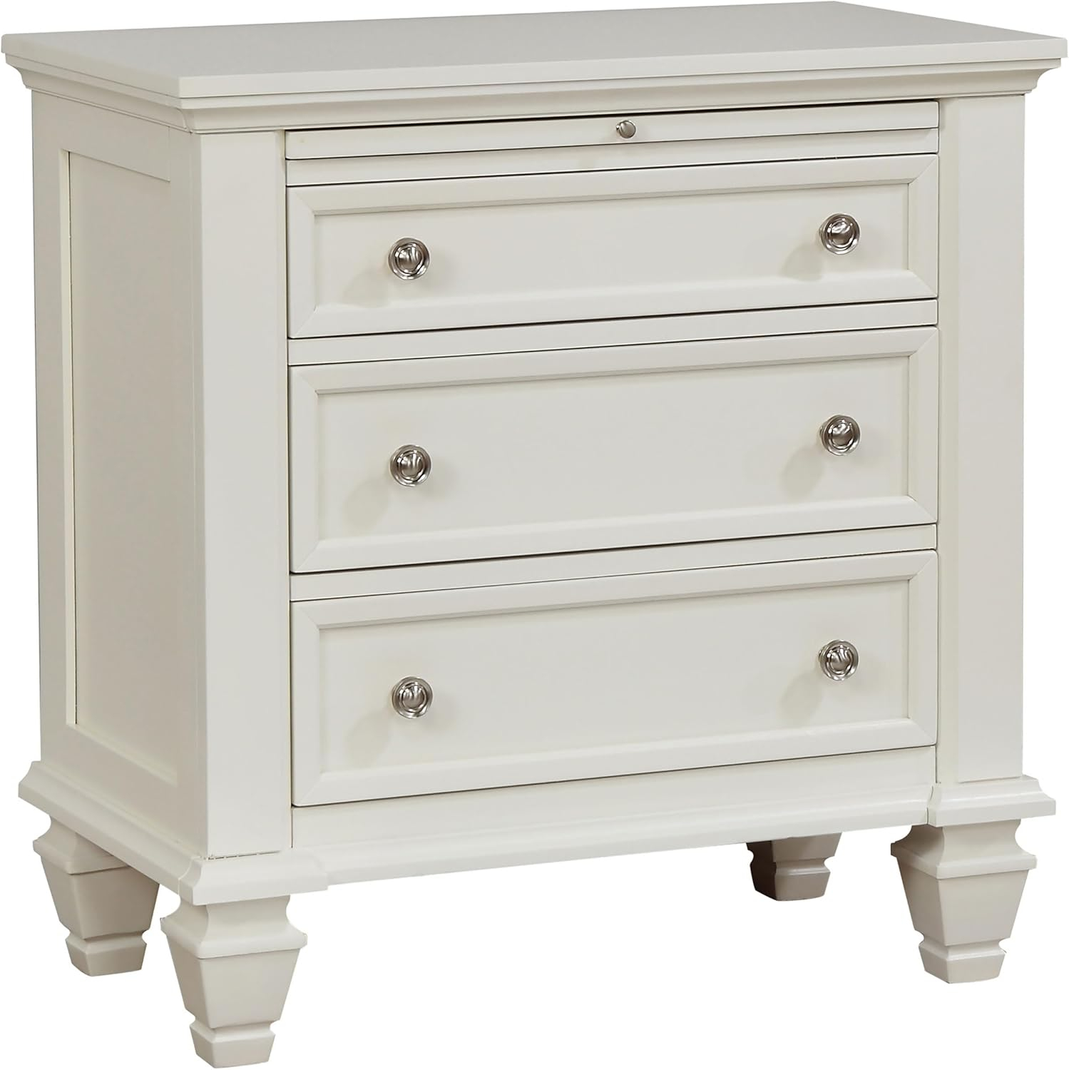 Coaster Sandy Beach Coastal 3-Drawer Wood Nightstand in White
