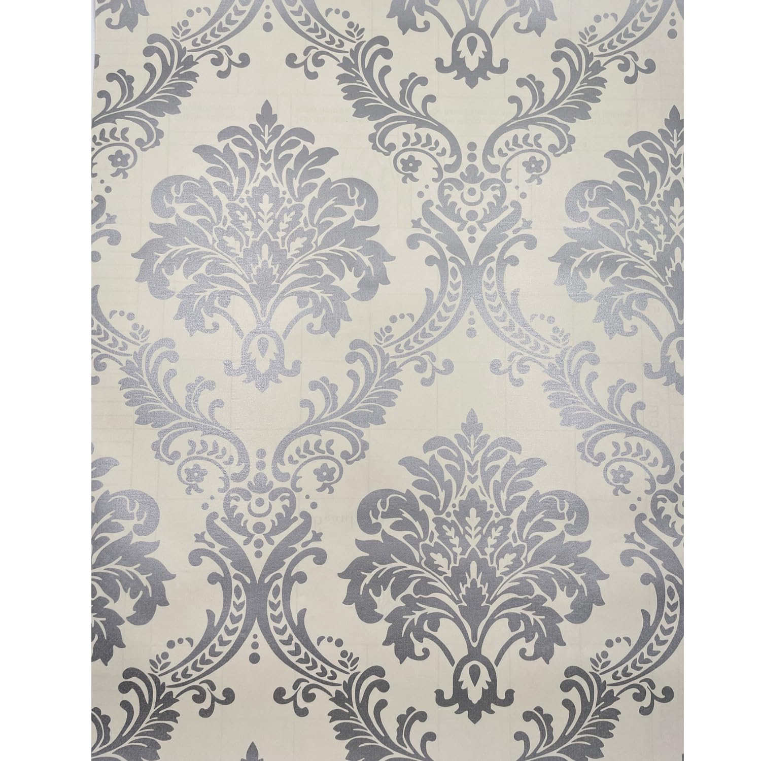 Yifely Vintage Gray Damask Removable PVC Shelf Drawer Liner Home Decor 17x118 Inch