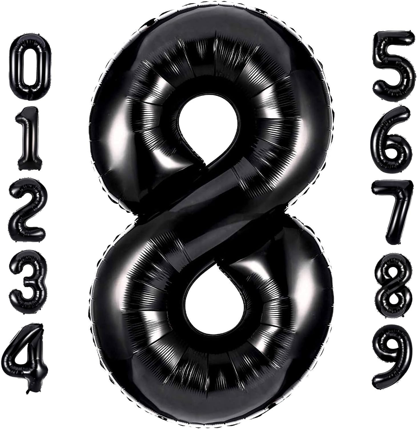 40 Inch Large Black Number 8 Balloon Extra Big Size Jumbo Digit Mylar Foil Helium Balloons for Birthday Party Celebration Decorations Graduations Wedding Anniversary Baby Shower Supplies Photo Shoot