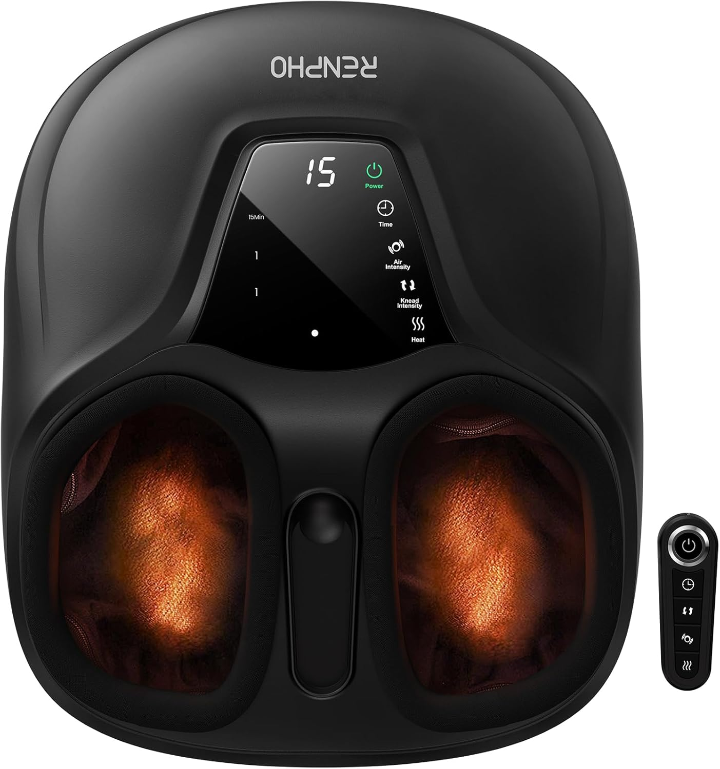 Renpho Shiatsu Foot Massager with Heat for Tired Foot Blood Circulation up to size 11, Black,Fathers Day & Birthday Gifts for Mom Dad Men
