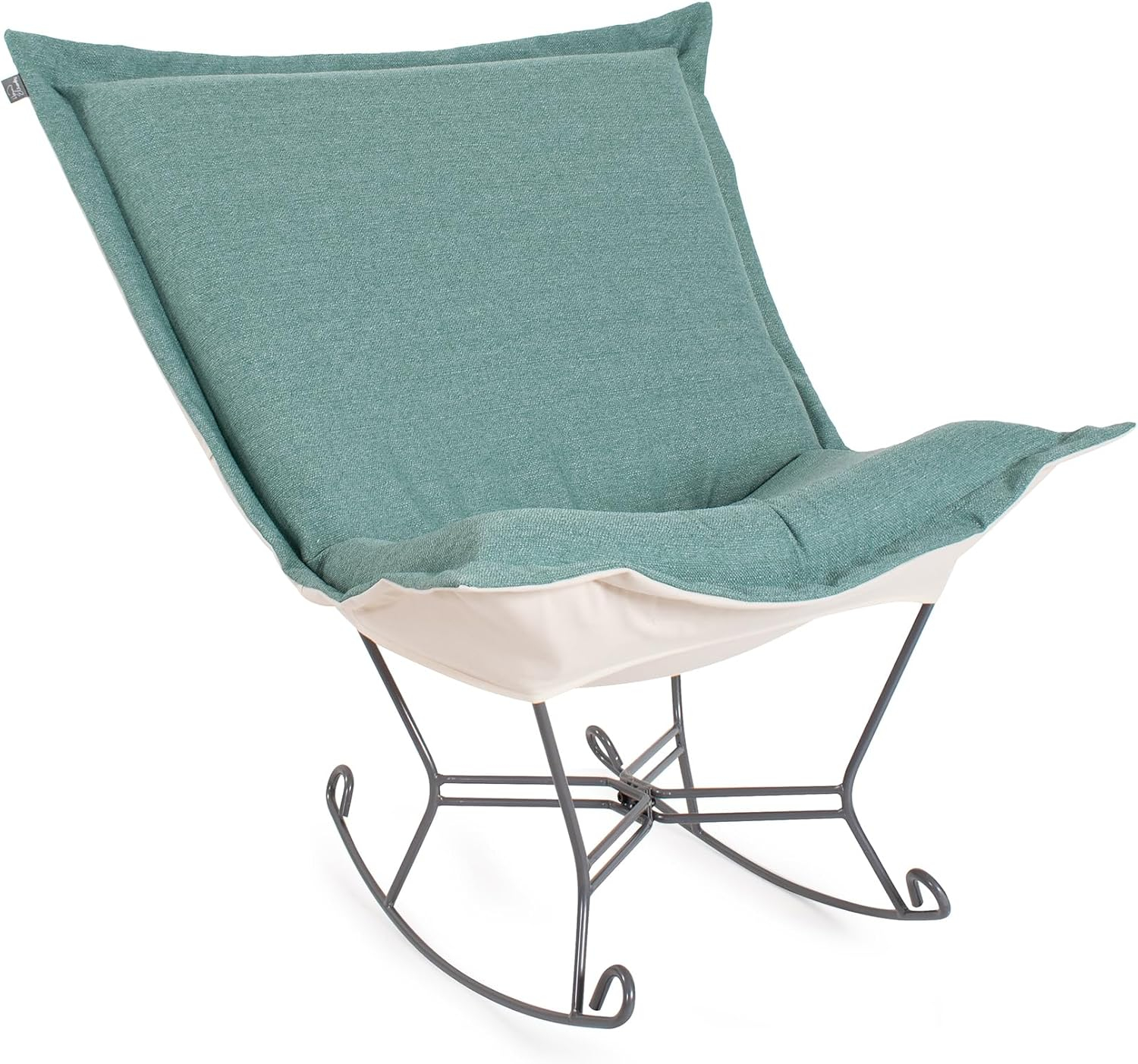 Sterling Breeze Light Blue and Brown Polyester Rocking Chair