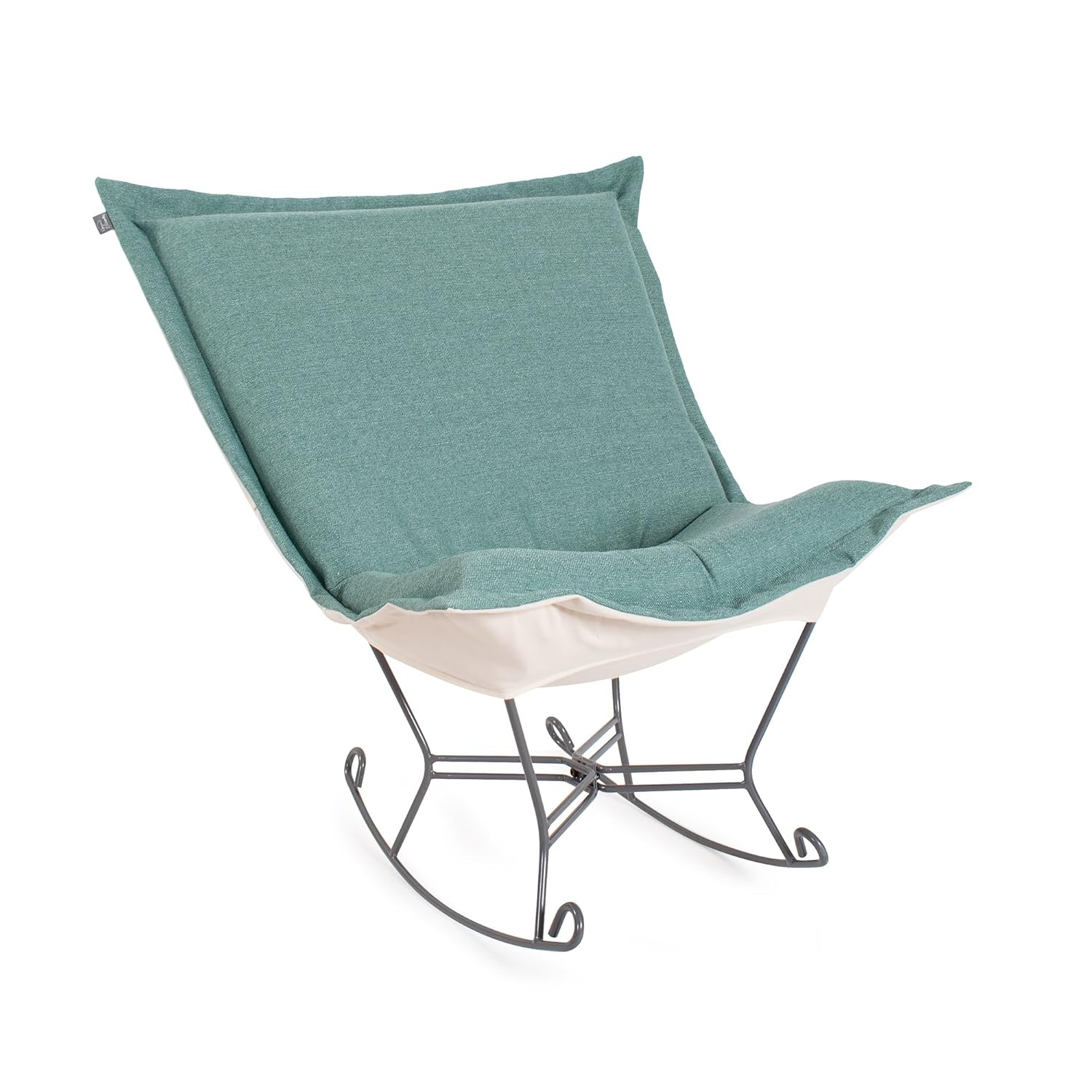 Sterling Breeze Light Blue and Brown Polyester Rocking Chair