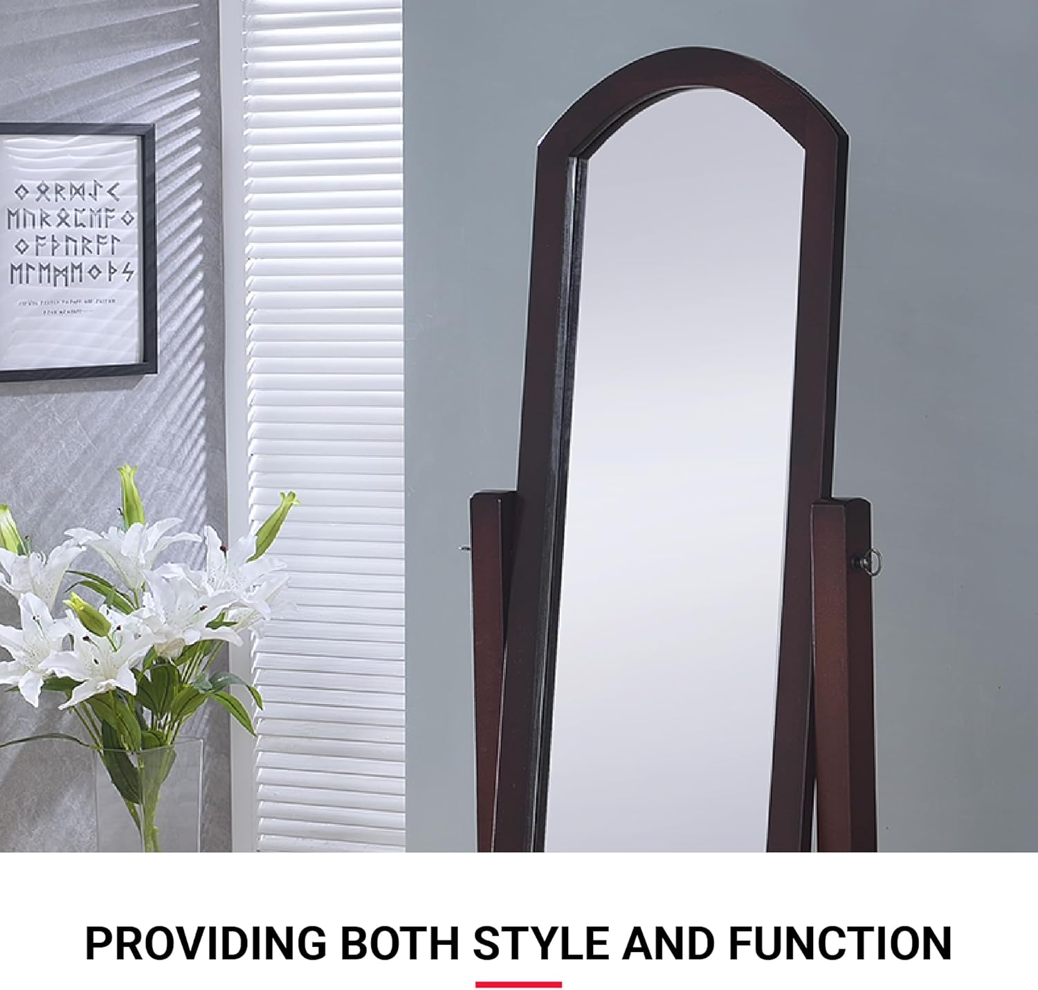 Barrington Cheval Floor Mirror - A/N Walnut Brown