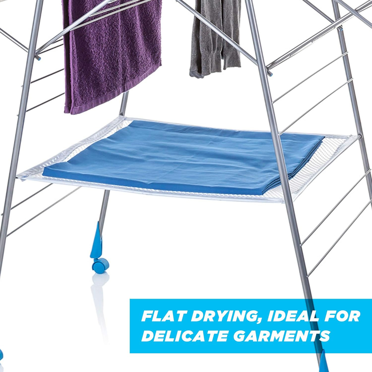 Minky Homecare Multi Dryer - Clothes Drying Rack with 82 Feet of Rack Space – Folding Indoor Laundry Air Dryer (Silver)