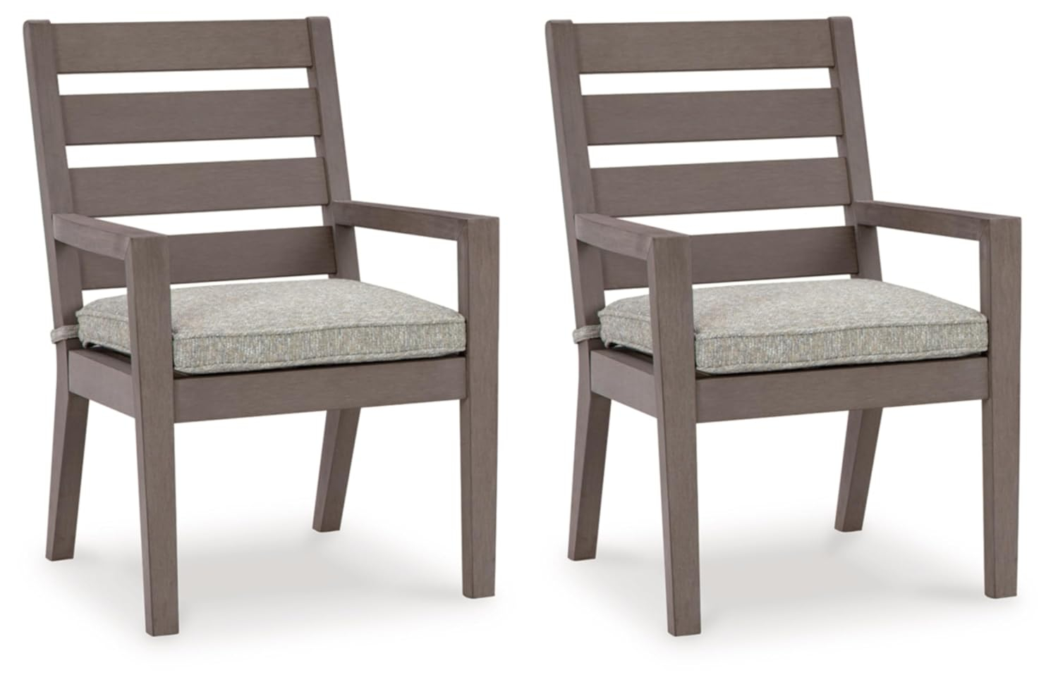 Ashley Furniture Hillside Barn Gray & Brown Outdoor Dining Arm Chair - Set of 2