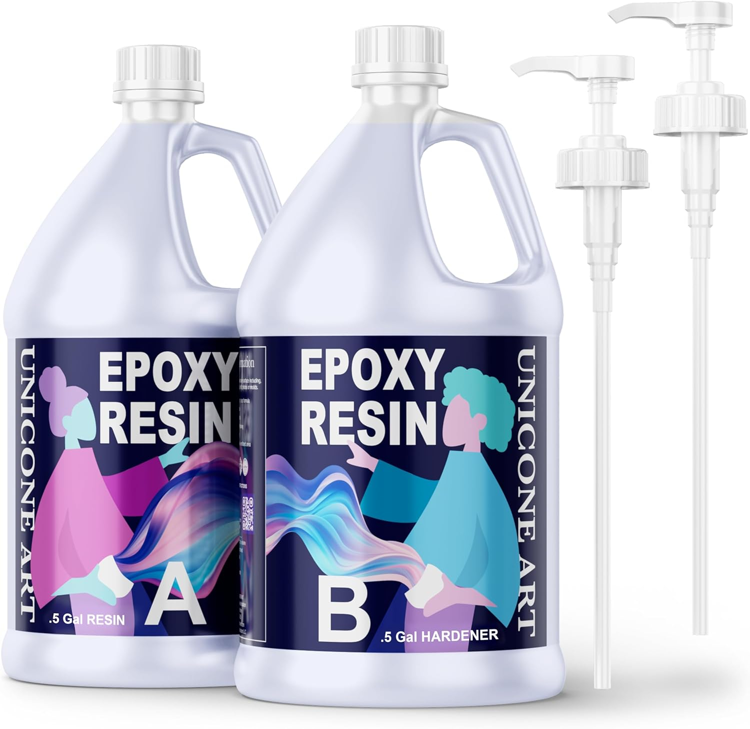 INCLY 1 Gallon Crystal Clear Epoxy Resin Kit, Bubbles Free Epoxy Resin Supplies, Casting & Coating Resin Epoxy for Craft Tabletop, Art Painting, Molds, with 24 Mica Powder, Large Silicone Cup & Stick