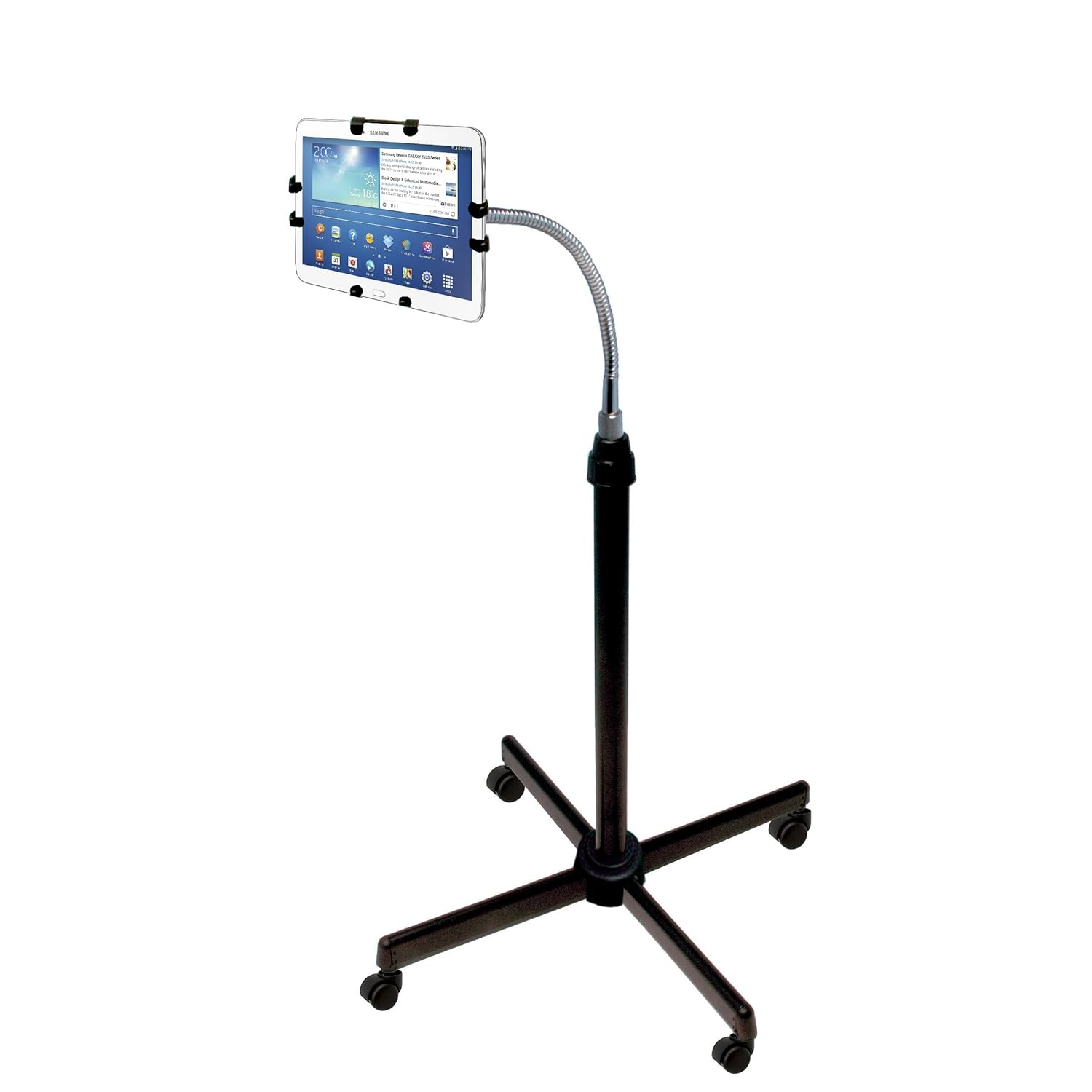 Universal Floor Stand - CTA Universal Height-Adjustable Gooseneck Floor Stand for iPad 11 A16 - iPad Air 11 / 13 - Pro 11-Inch - 5th & 6th Gen, Kindle Fire & Most 9.7-10.1″ Tablets. (PAD-UAFS)