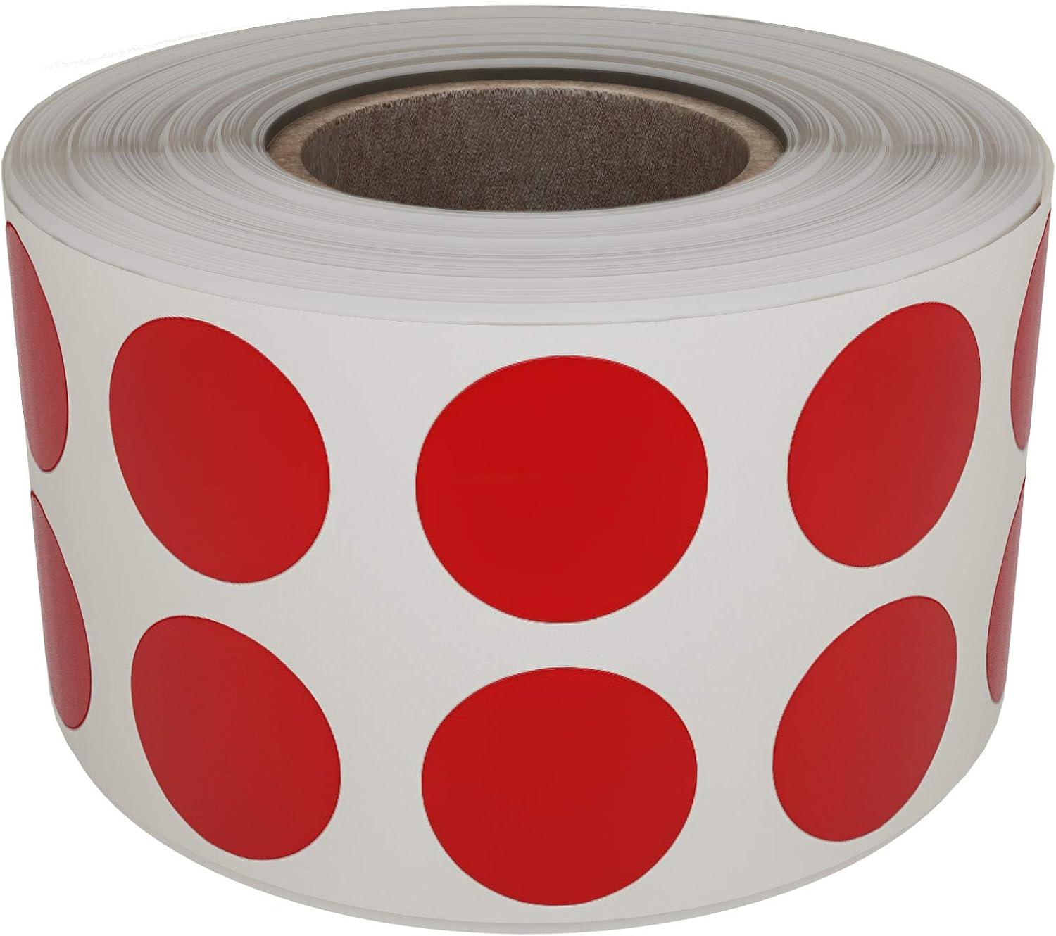Red Dot stickers for color coding on a roll adhesive round Labels 0.50 inch 13mm - 1080 Pack By Royal Green