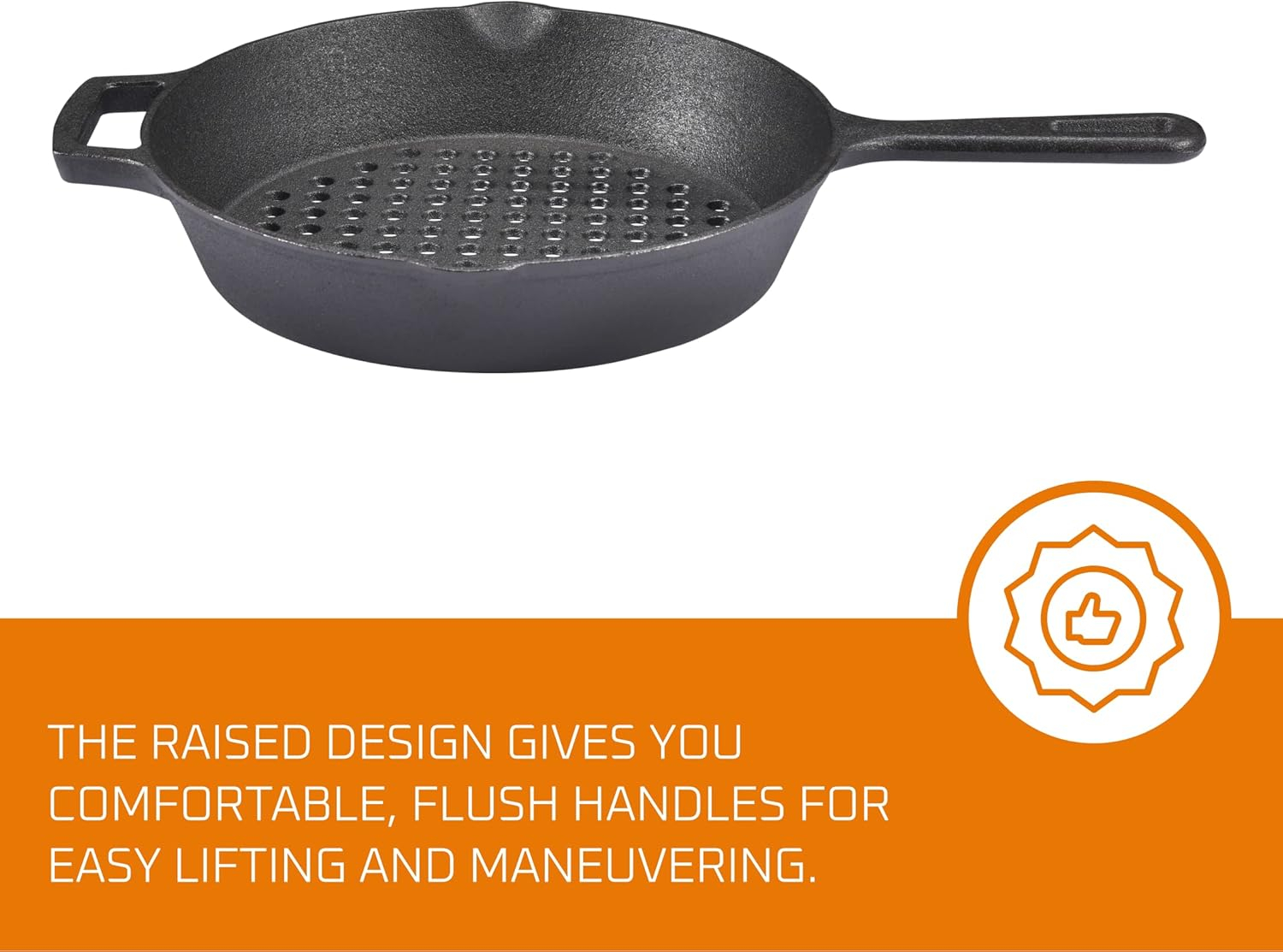 Bruntmor Enameled Cast Iron Skillet with Glass Lid | 10 Inch Deep Round Grill Pan and Frying Pan with Double Loop Handles | Black | Flat Cast Iron Skillet