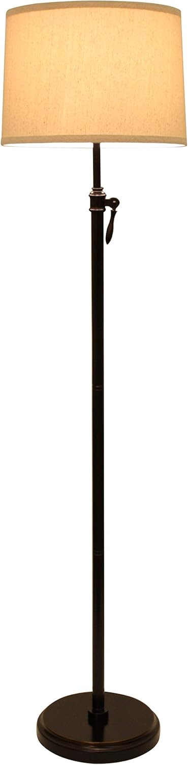 Decor Therapy Adjustable Floor Lamp in Steel, Bronze Finish, 55" Tall