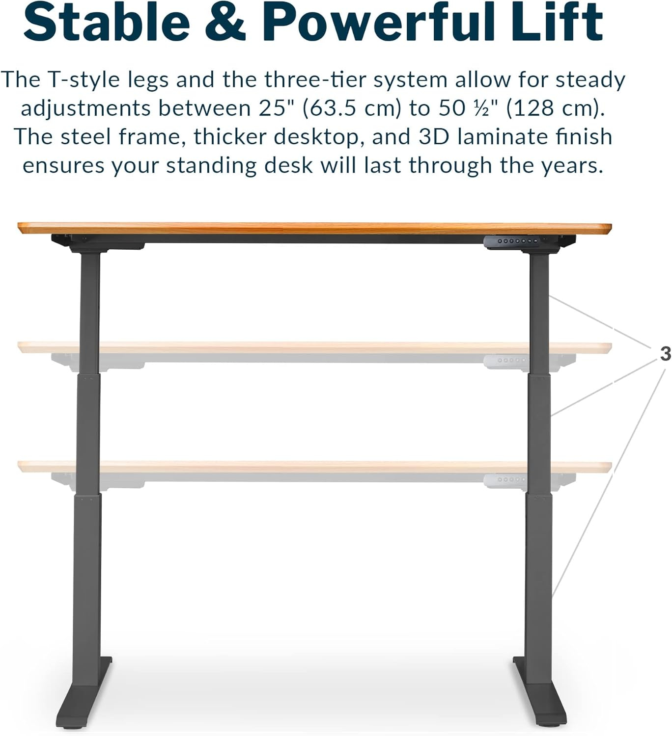 Vari Electric Standing Desk - 60x30 VariDesk, Adjustable Height Stand Up Computer Desk - Dual Motor with Memory Presets, Stable T-Style Legs- Home Office Essentials - Butcher Block