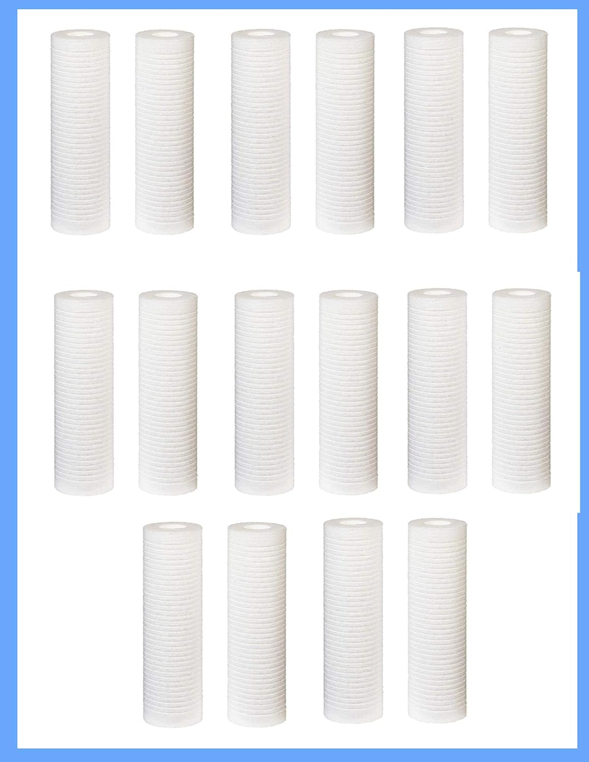 CFS – 16 Pack Sediment Grooved Water Filter Cartridges Compatible with AP110 CFS110 Models – Remove Bad Taste & Odor – Whole House Replacement Water Filter Cartridge, White