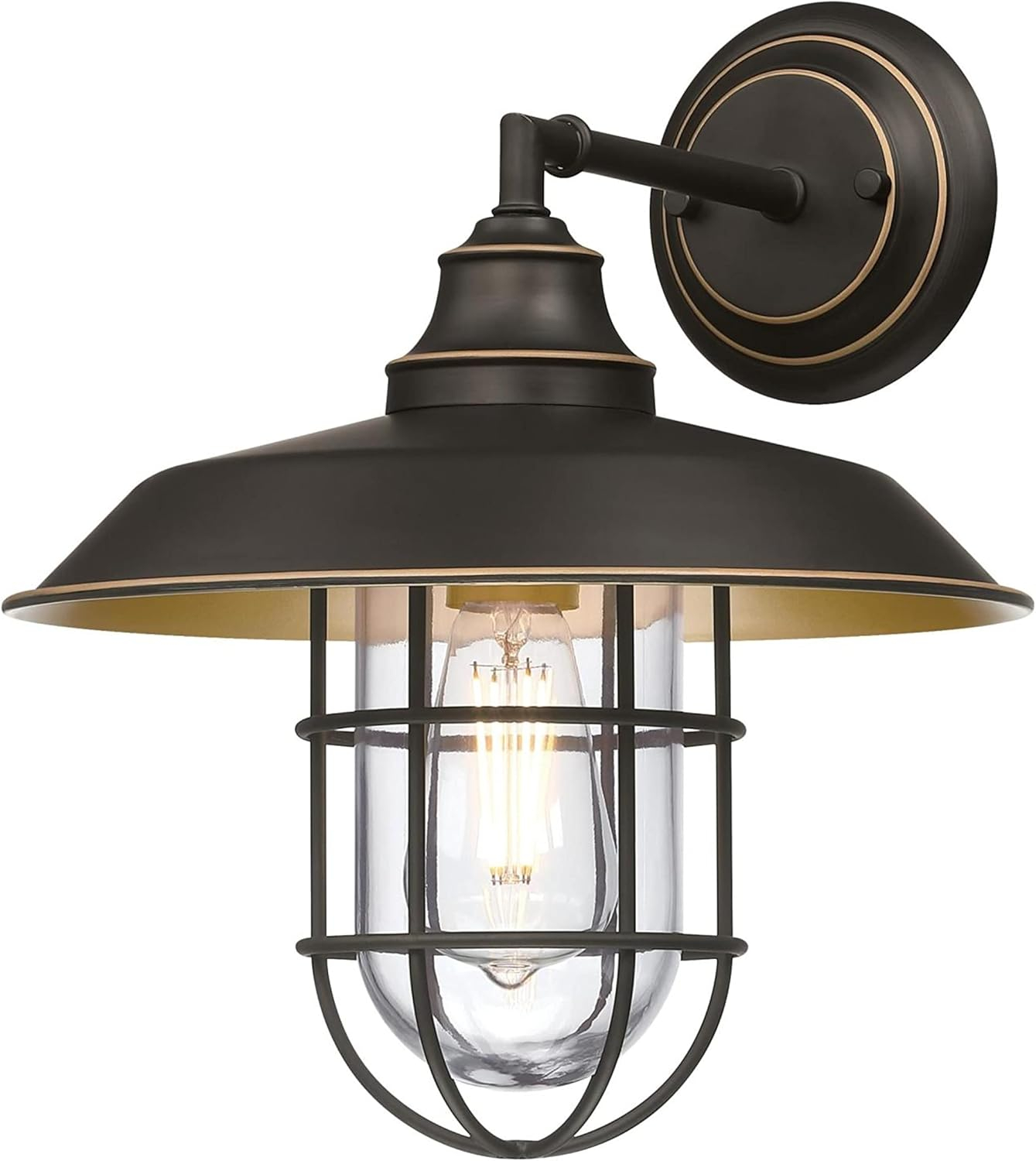 Westinghouse Lighting  Iron Hill One Light Outdoor Wall Fixture, Black-Bronze Finish with Highlights, Clear Glass 12-Inch Shade