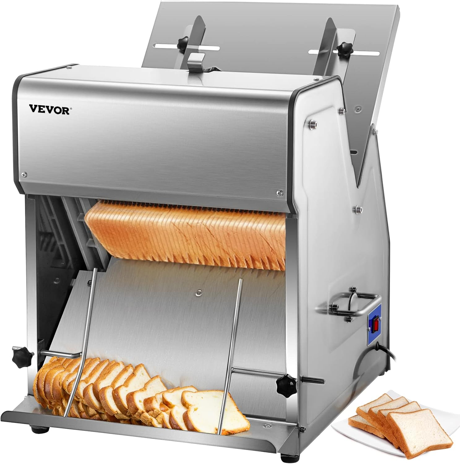 VEVOR Commercial Toast Bread Slicer 12mm Thickness, Electric Bread Cutting Machine 31 Pcs, Commercial Bakery Bread Slicer,110V Toast Cutter Cutting Machine, Bread Cutter for Bread Sheet Cutter Cutting