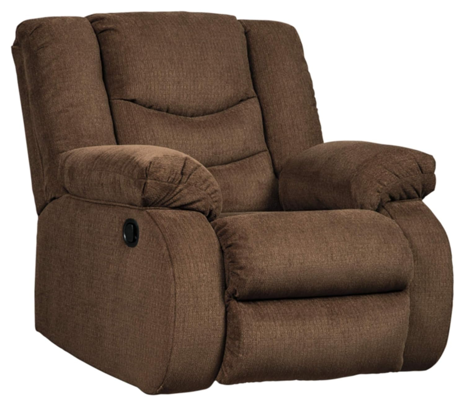 Chocolate Brown Traditional Metal Recliner with Plush Cushions