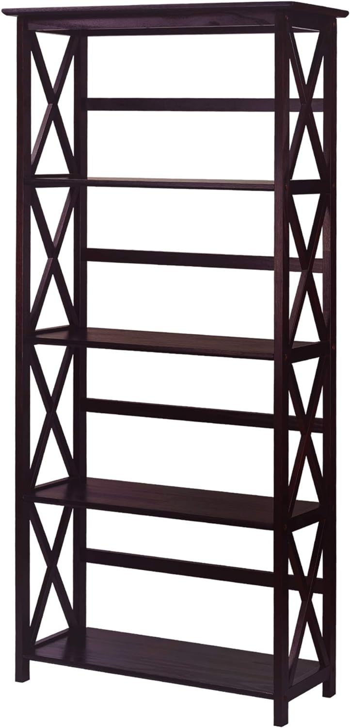 Casual Home Montego Shelf Bookcase-Color:Espresso,Size:5-Shelf