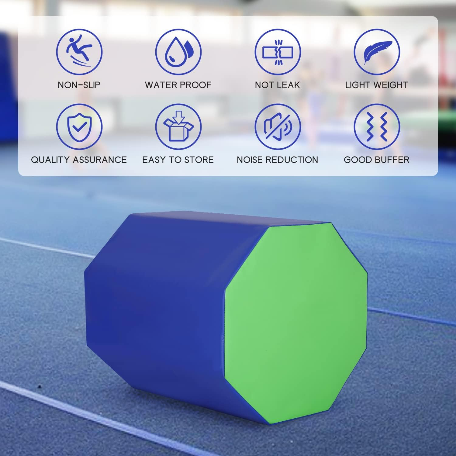 24.4" x 25.6" Gymnastics Octagon  Mat Octagon Tumbler  Tumbling Mats  for Gymnastics Gym Fitness Home,Blue