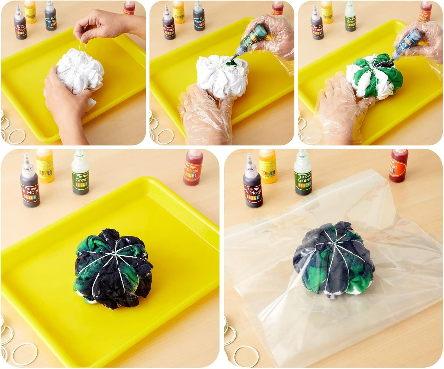 26-Color Tie Dye Kit for Adults, Kids - Fabric Dyes for Clothing with Instructions, Table Cover, Rubber Bands, Gloves, and Aprons