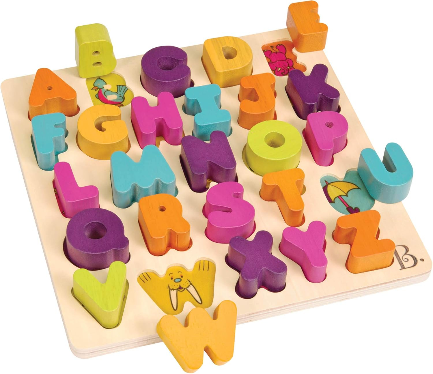 B. toys – Alpha B. Tical – Wooden Alphabet Puzzle – 26 Letter Pieces – Chunky Wooden Puzzle – Educational Toys for Toddlers, Kids – 18+ Months