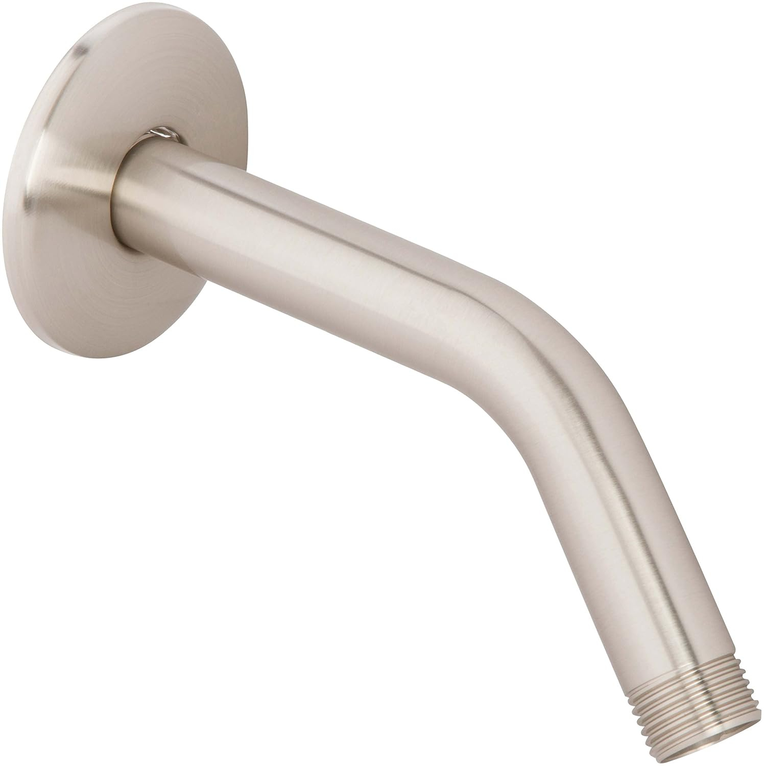 Aqua Elegante Shower Arm And Flange for Shower Head Hardware - 6 inch - Brushed Nickel