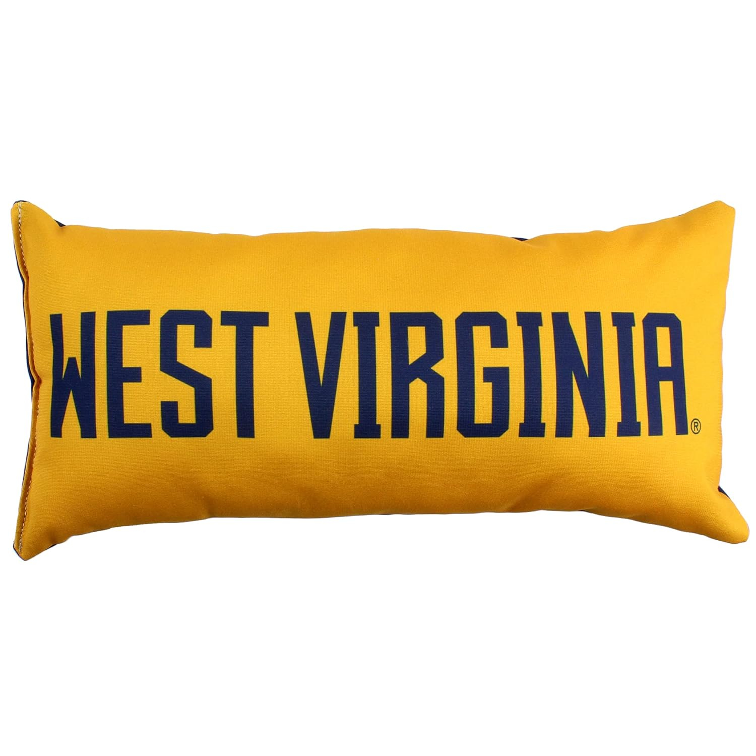 College Covers Solid Color Bolster Travel Pillow, 1 Count (Pack of 1), West Virginia Mountaineers