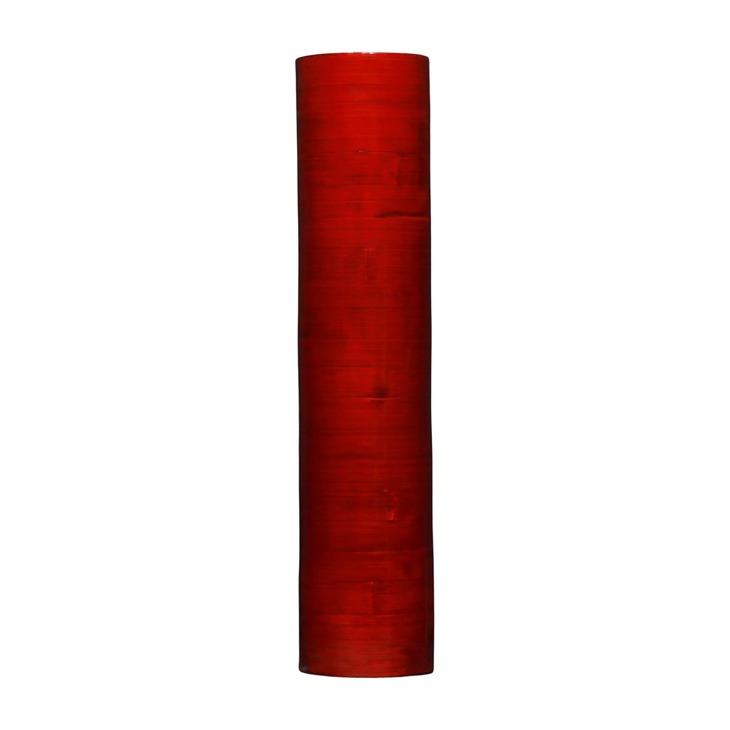 25" Bamboo Cylinder Floor Vase - Mahogany Red