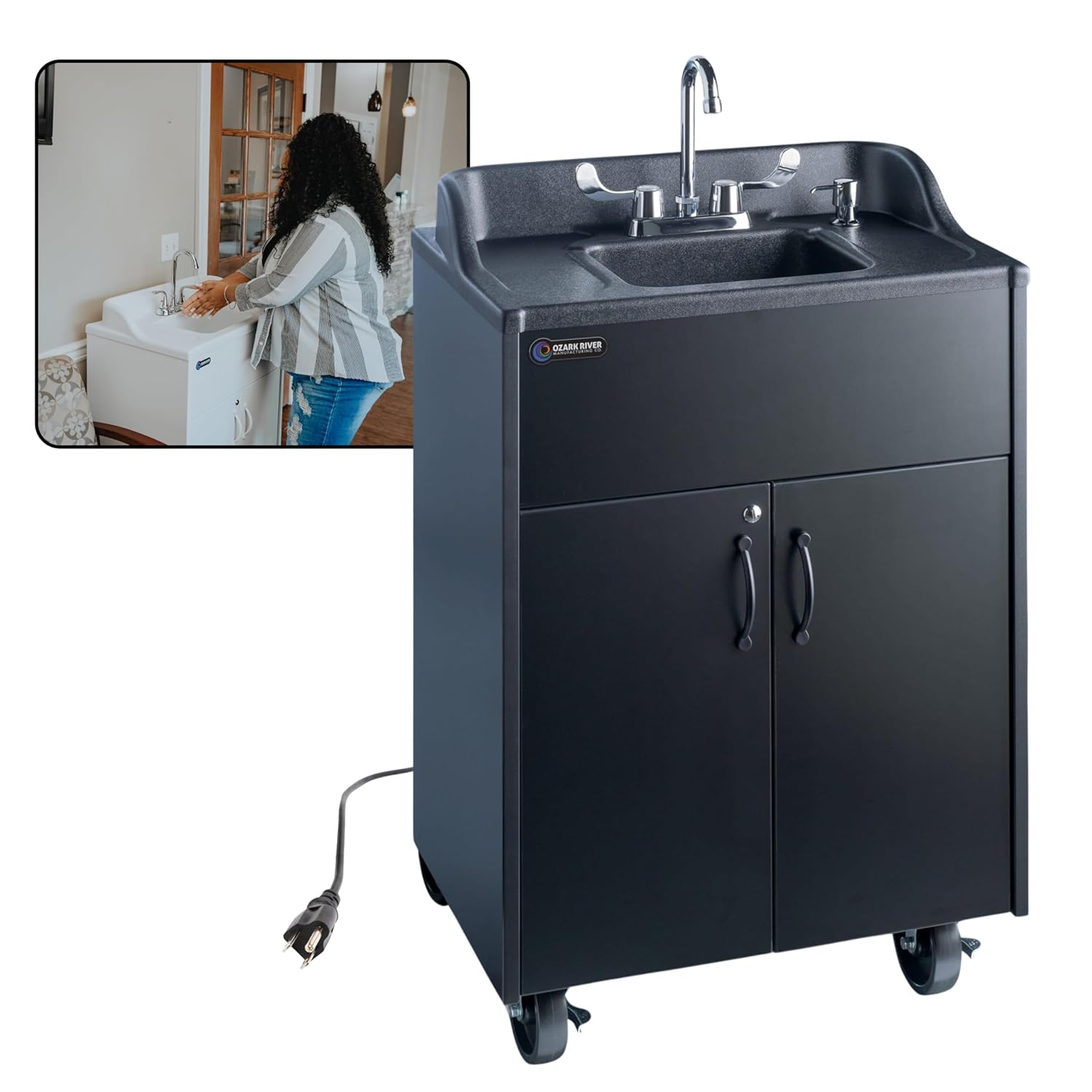 Premier Series Portable Hot Water Sink - Black