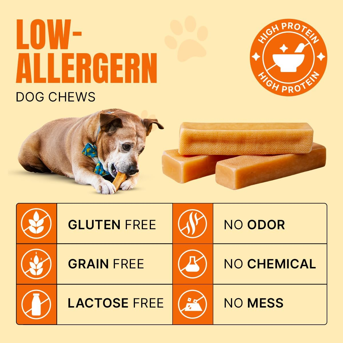 Medium Natural Yak Cheese Dog Chew Sticks for Dental Care