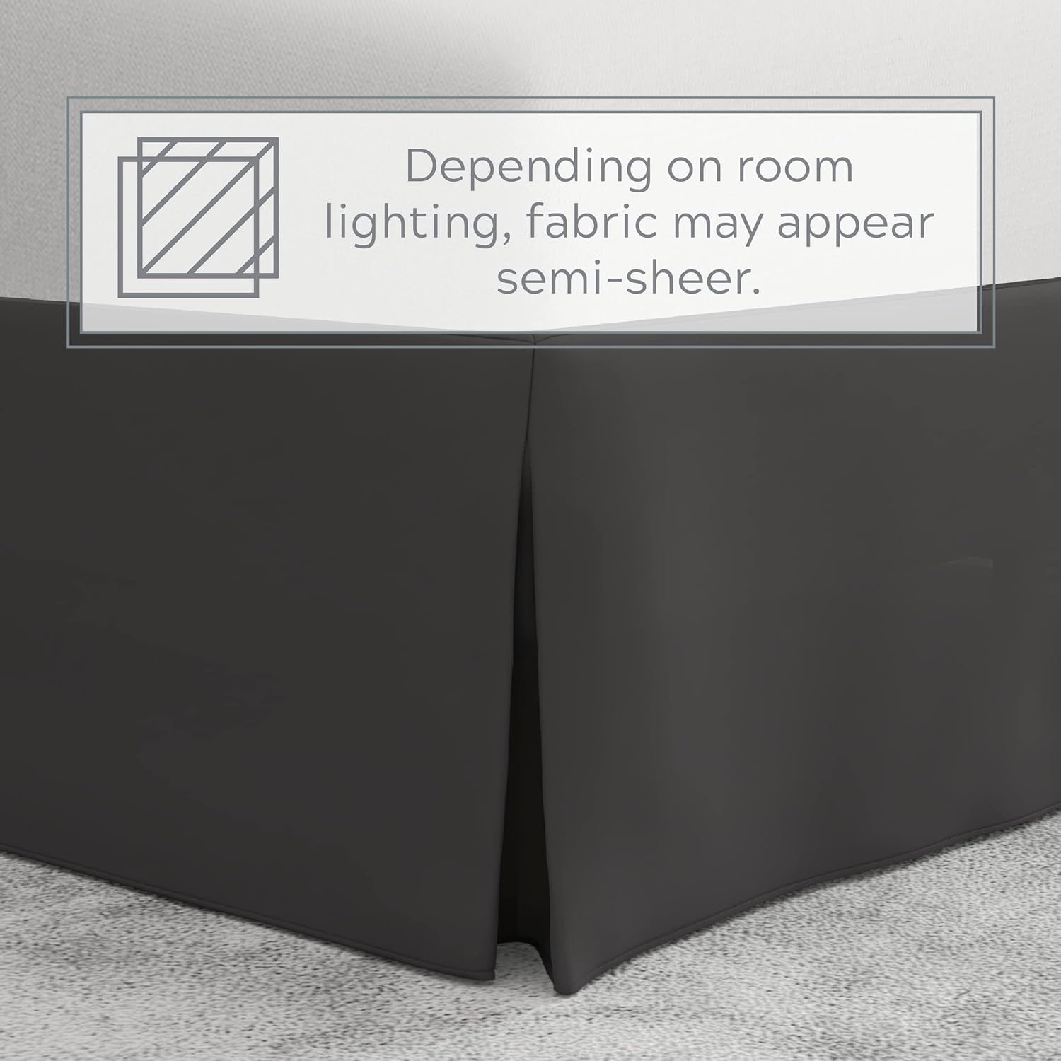 BedMaker's Wrap-Around, Never Lift Your Mattress Tailored Bed Skirt, 14" Drop Length, Gray, Twin