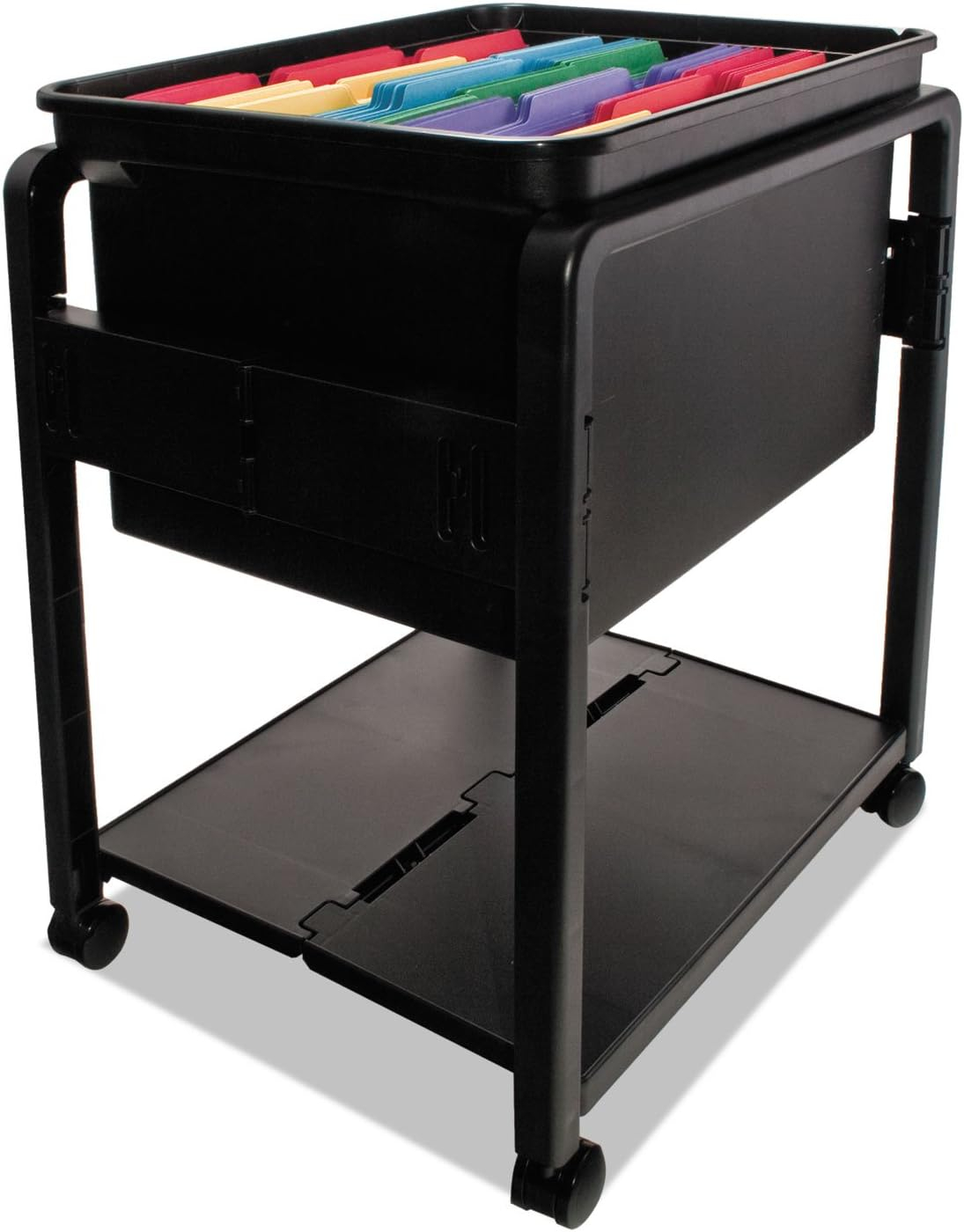 Folding Mobile File Cart 14.5w x 18.5d x 21.75h, Clear/Black
