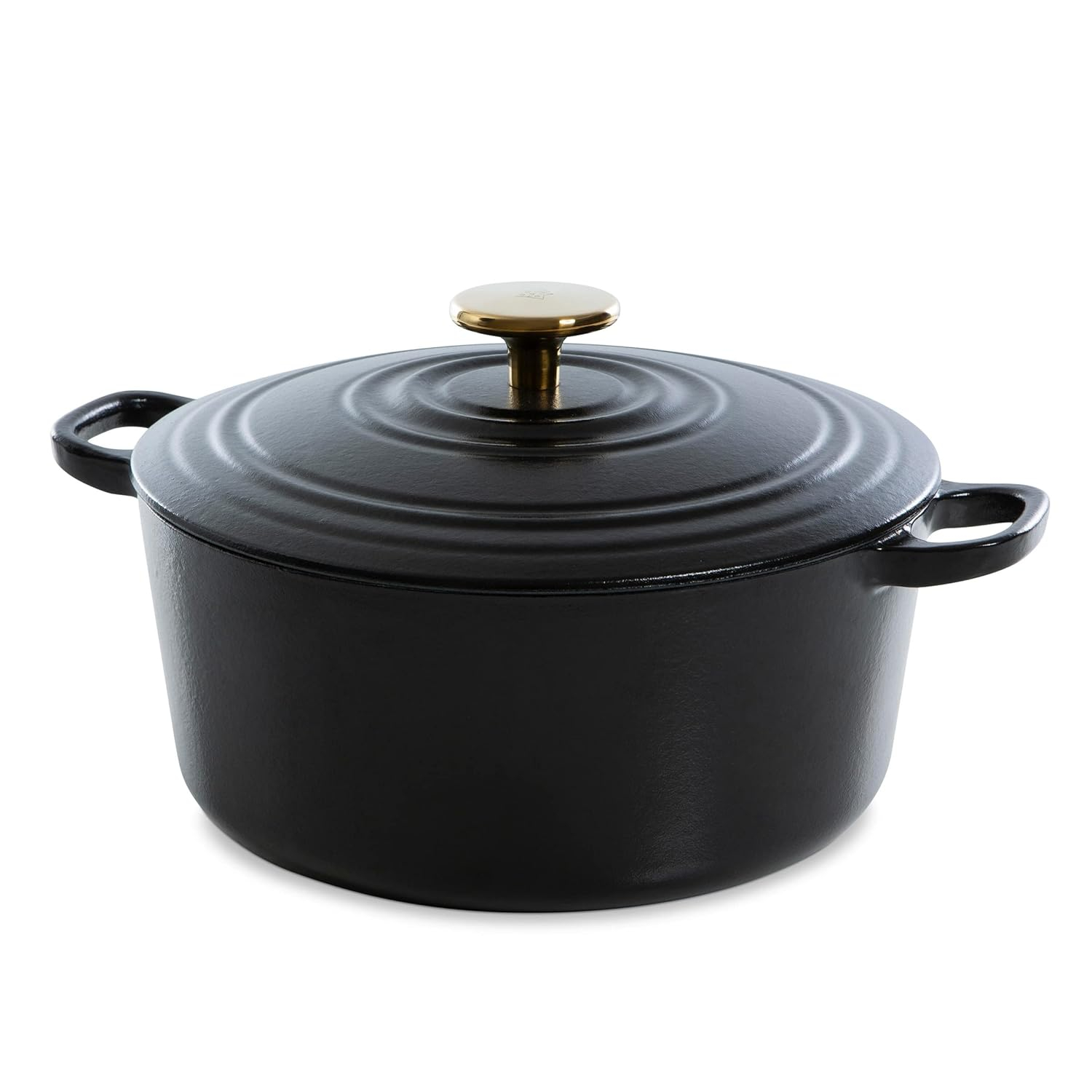 BK Cookware Bourgogne Enameled Cast Iron 7QT Dutch Oven, Pitch Black