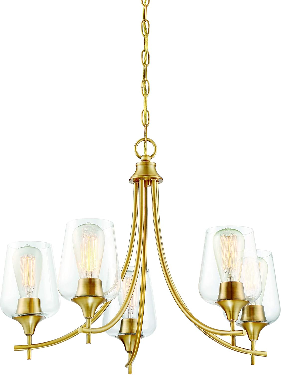 Savoy House Octave 5 - Light Chandelier in  Warm Brass