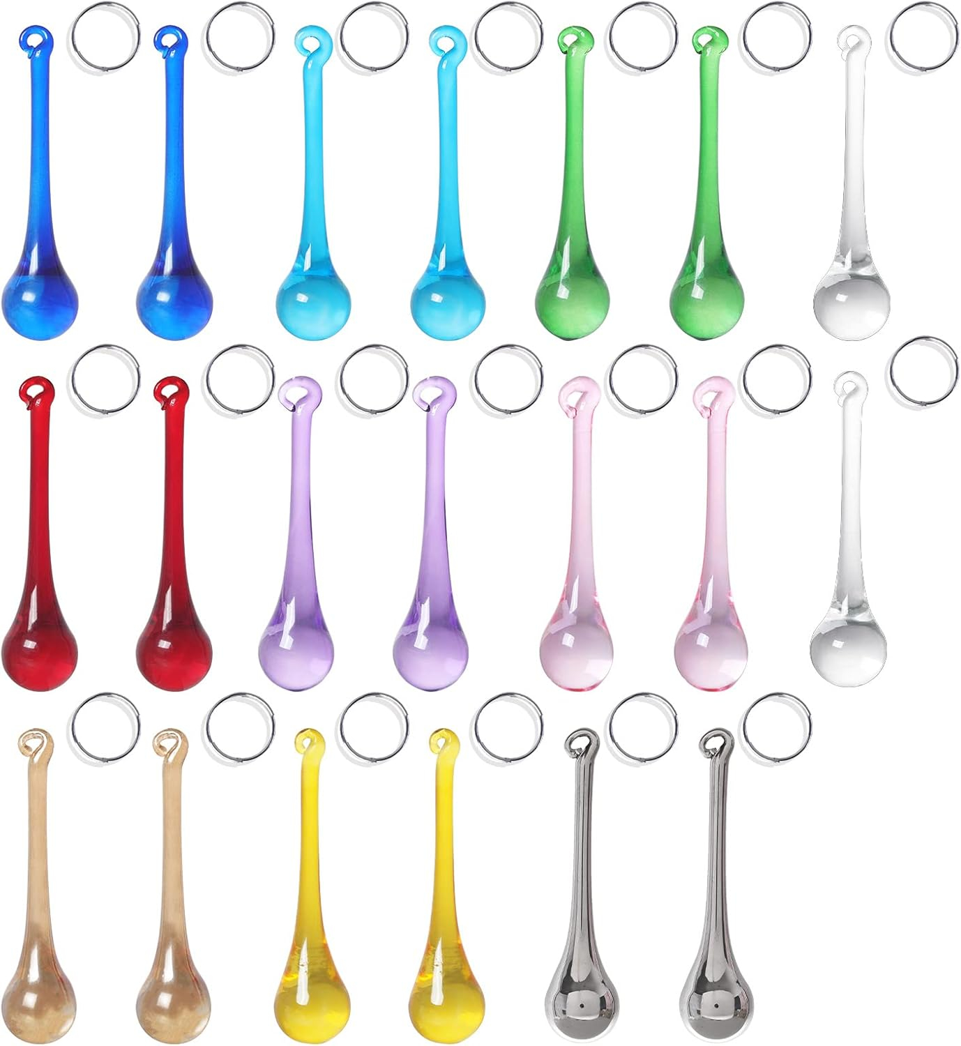 LONGWIN 20pcs Crystal Teardrop Chandelier Pendant Parts Wedding Party Christmas Tree Decorations Ornaments