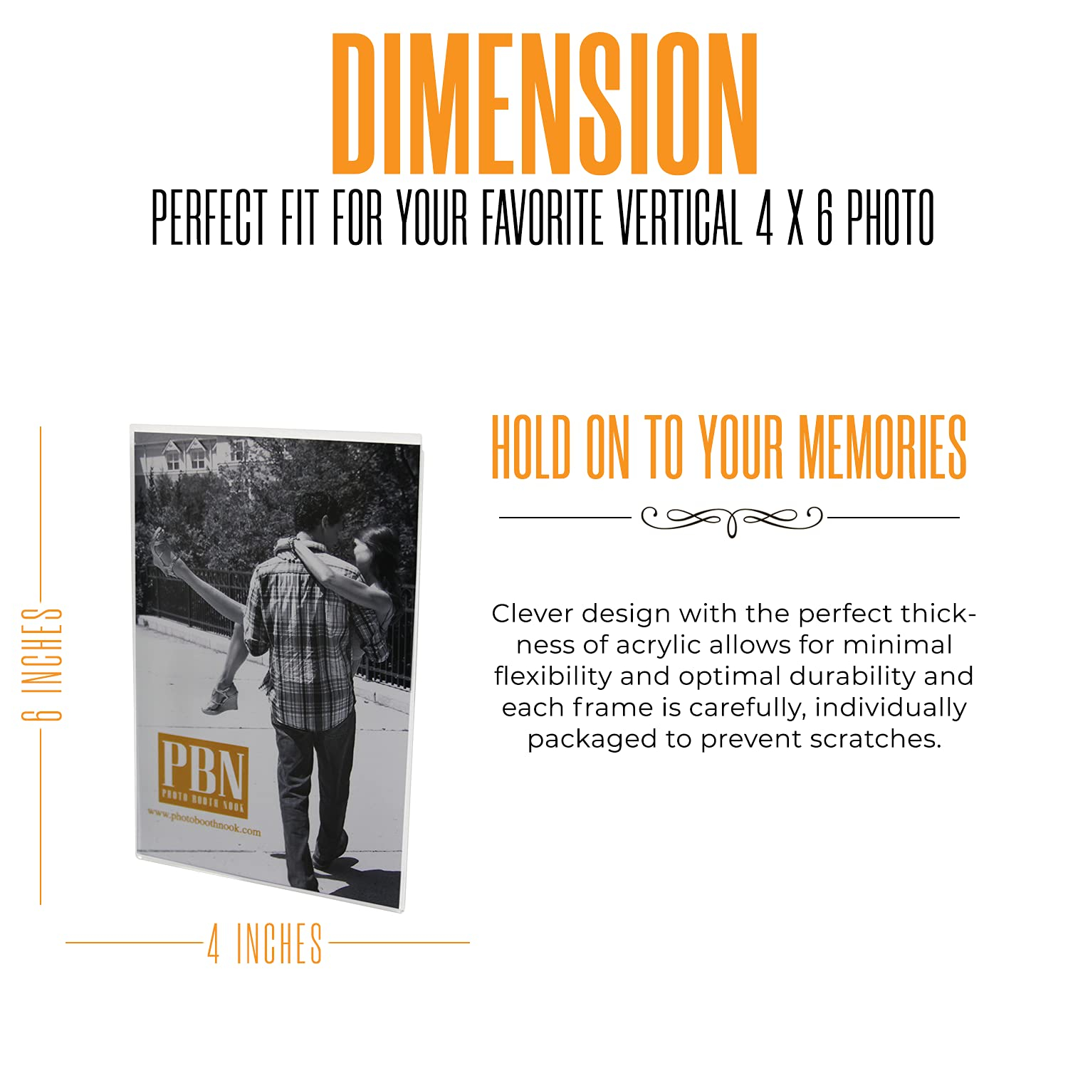 Photo Booth Nook | Magnetic Photo Frames for Refrigerator 4x6 (12 Count) | Clear Acrylic Picture frames 4x6 | Vertical Orientation