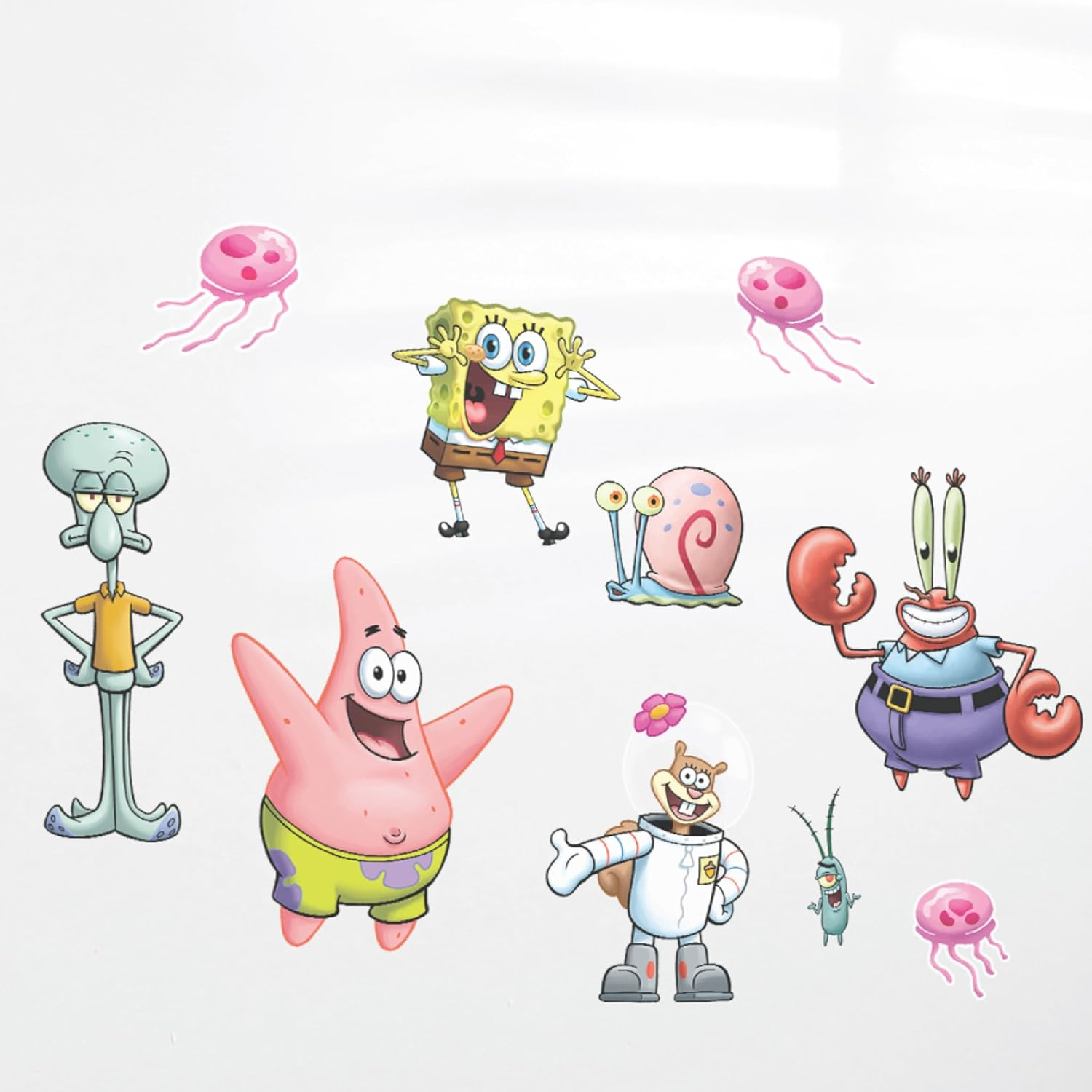 SpongeBob SquarePants Wall Decals - Patrick Star, Squidward, Mr. Krabs, Gary, Plankton, Sandy Cheeks Vinyl Wall Sticker Bedroom Decorations Peel and Stick Room Decor