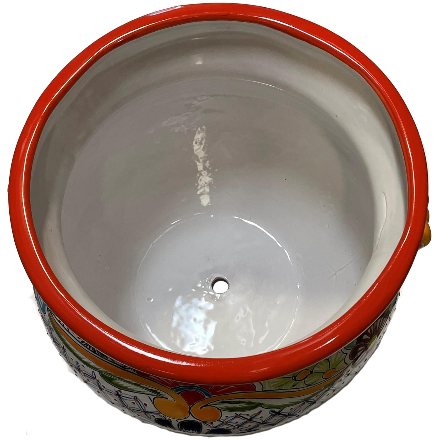 Fine Crafts Imports Indoors/Outdoors Medium-Sized Cherato Mexican Colors Talavera Ceramic Garden Pot