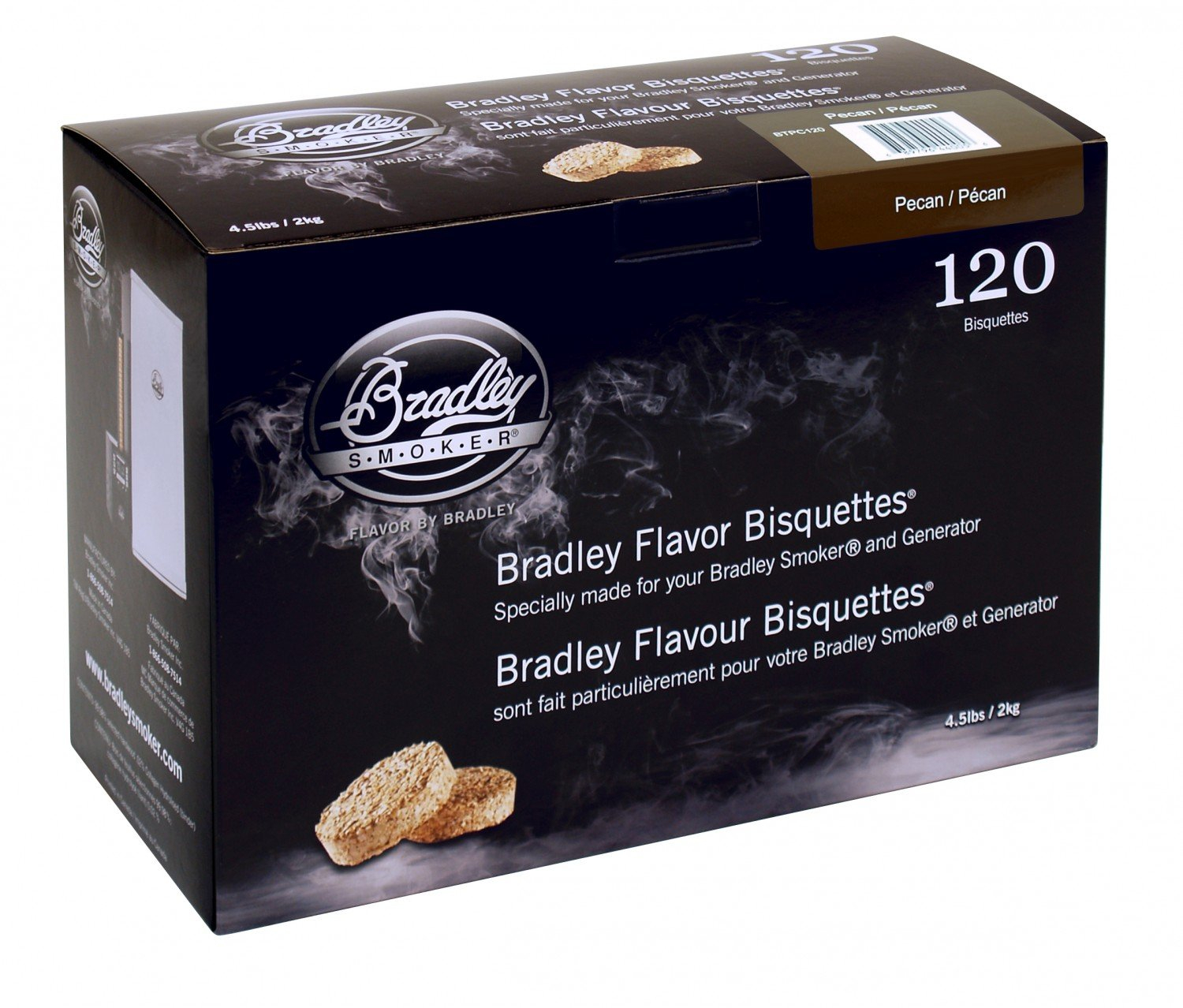 Bradley Smoker Smoking Bisquettes Pecan Wood 120Pk