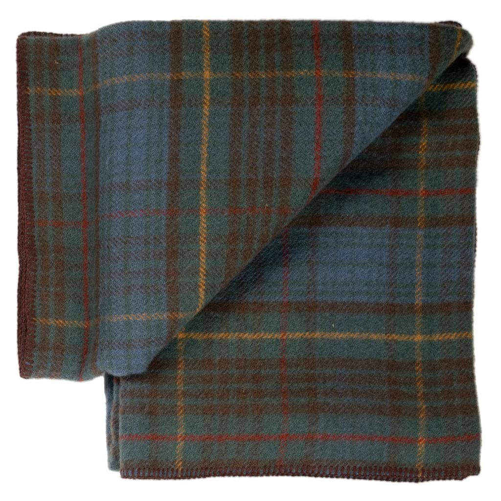 Extra-Large Antique Dress Stewart Wool Tartan Throw Blanket