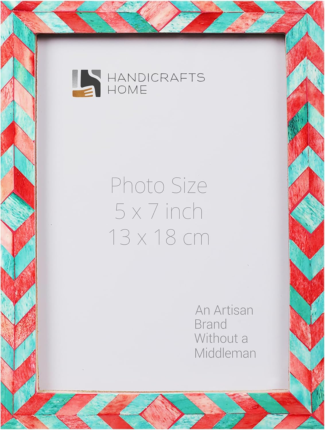 Handicrafts Home Picture Frames 5x7 Inches Chic Boho Wall Décoration Image Cadre Decoratif Photo Frame - Green-Red