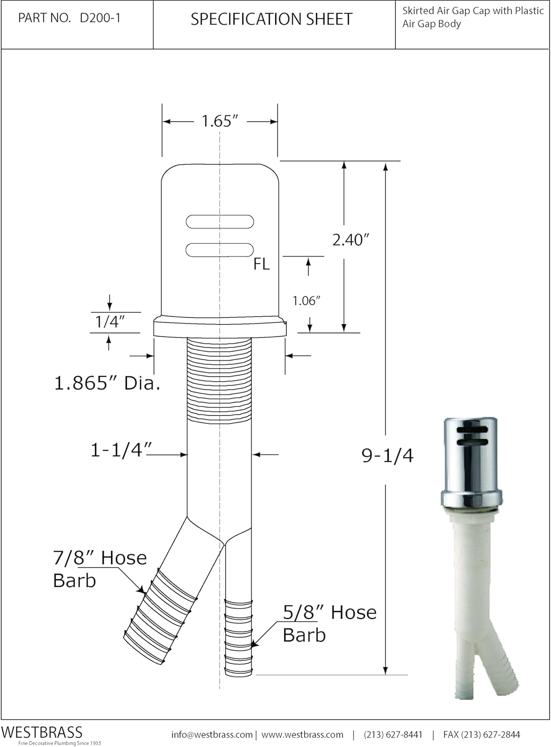 Air Gap Cap and Body Set - Non-Skirted