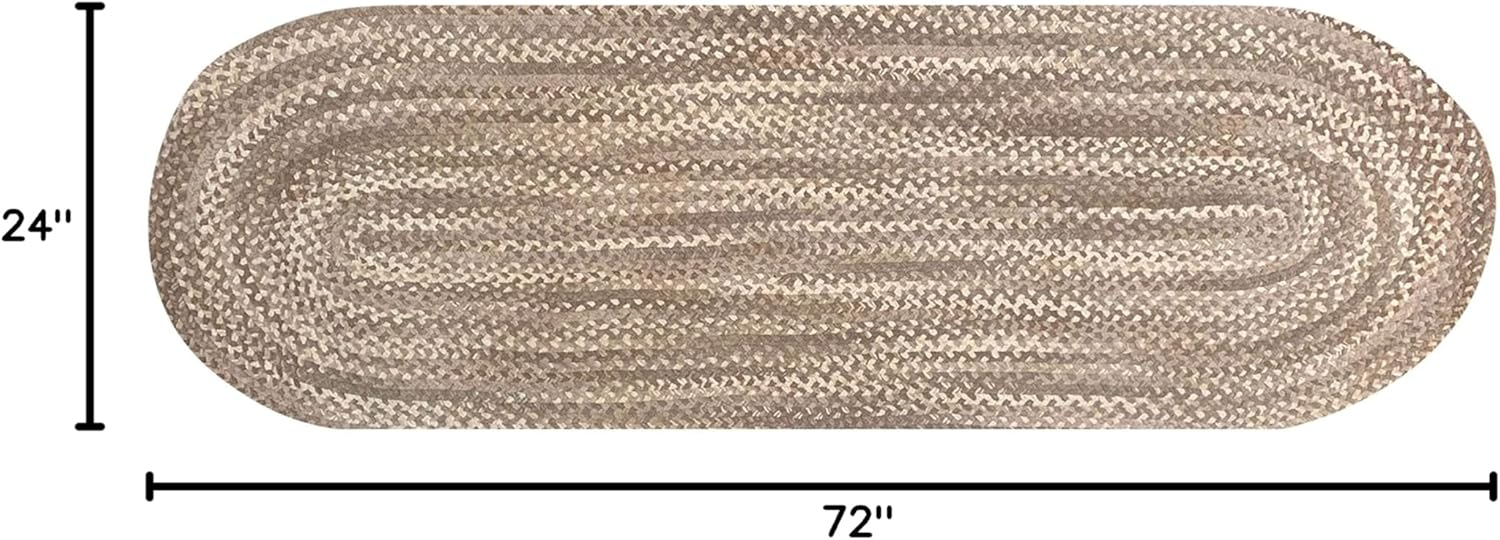 Better Trends Braided Runner Rug 24"x 72" 100% Cotton Rug for Indoor Use, Area Rug for Bedroom Ombre Chenille Collection - (Beige)