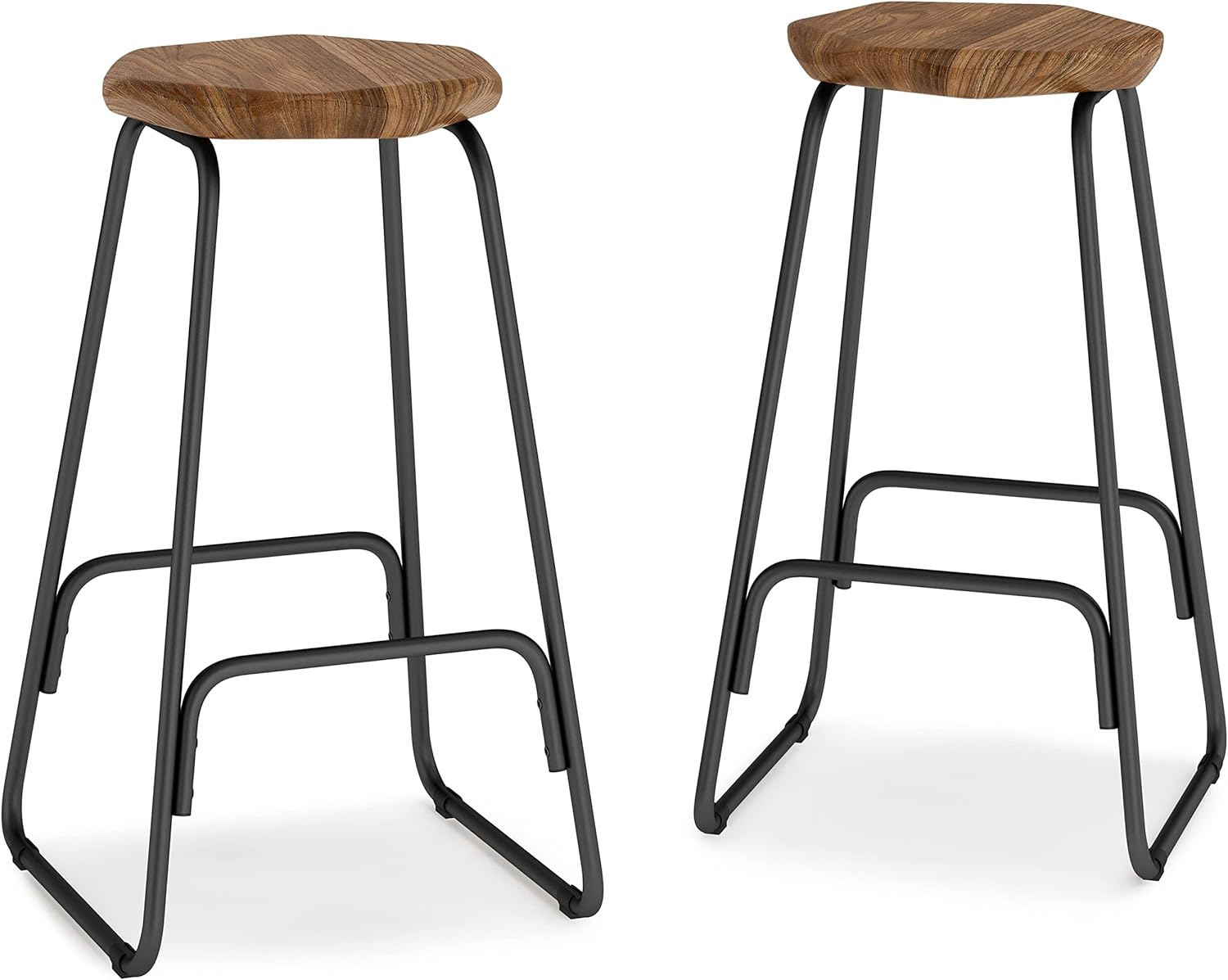 Orson Industrial Metal Saddle Counter Height Stool (Set of 2) in Natural