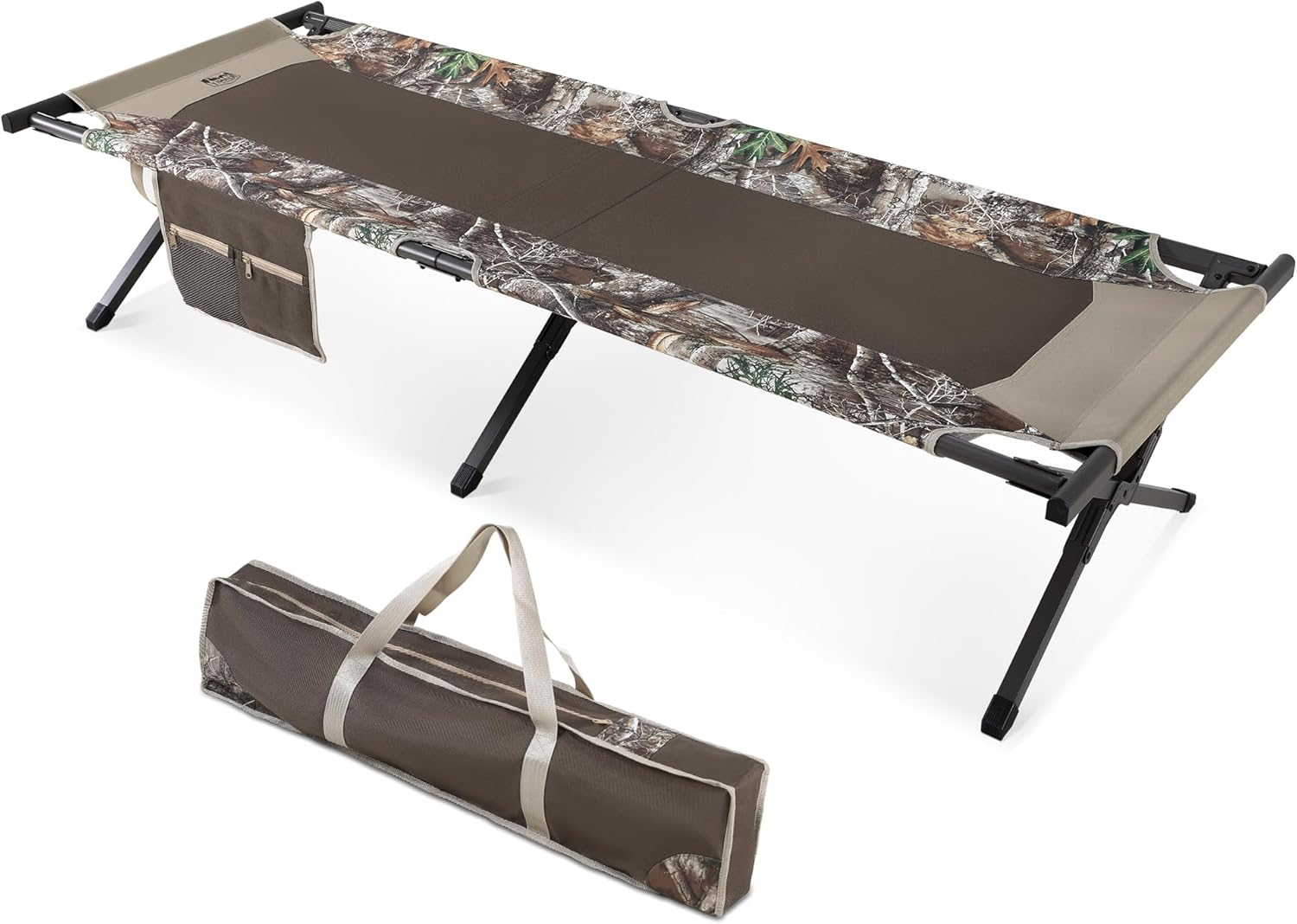 TIMBER RIDGE Folding Camping Cot for Adults,Outdoor Bed Camp Cots for Sleeping with Carry Bag，Foldable XL Hunting for Camping, Hiking, Camouflage，Home, Travel, Support up to 300lbs, Camo