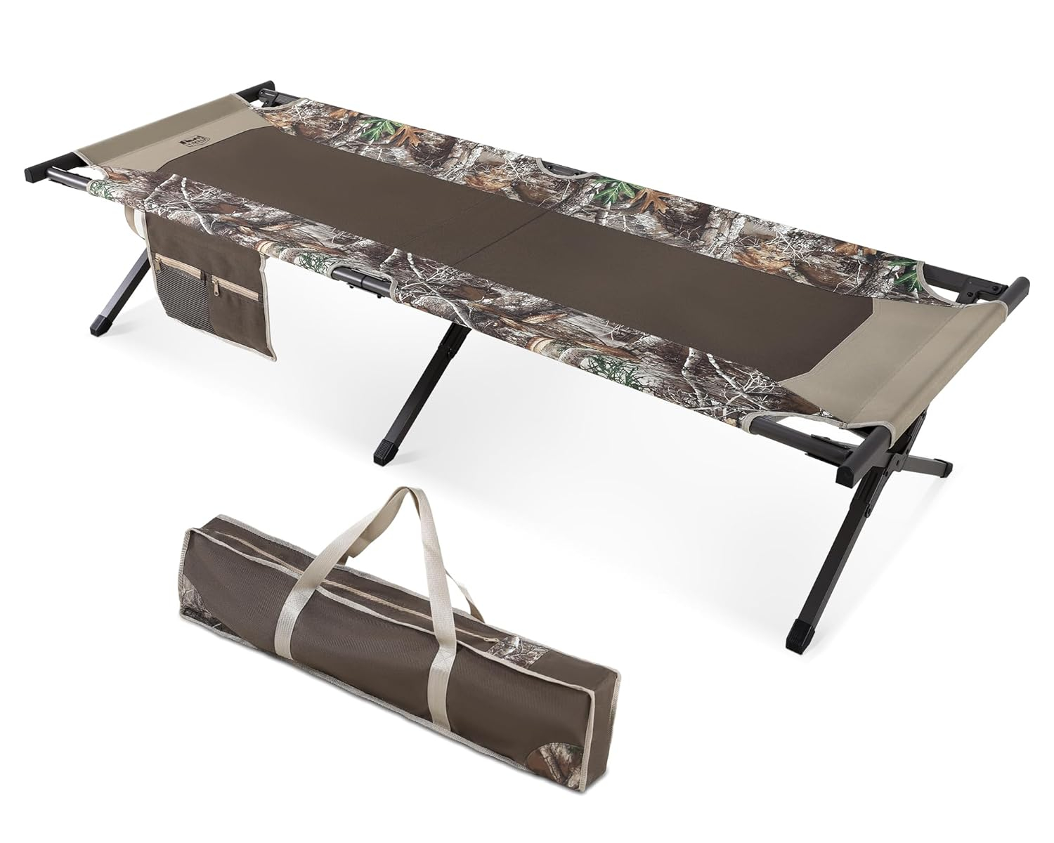 TIMBER RIDGE Folding Camping Cot for Adults,Outdoor Bed Camp Cots for Sleeping with Carry Bag，Foldable XL Hunting for Camping, Hiking, Camouflage，Home, Travel, Support up to 300lbs, Camo