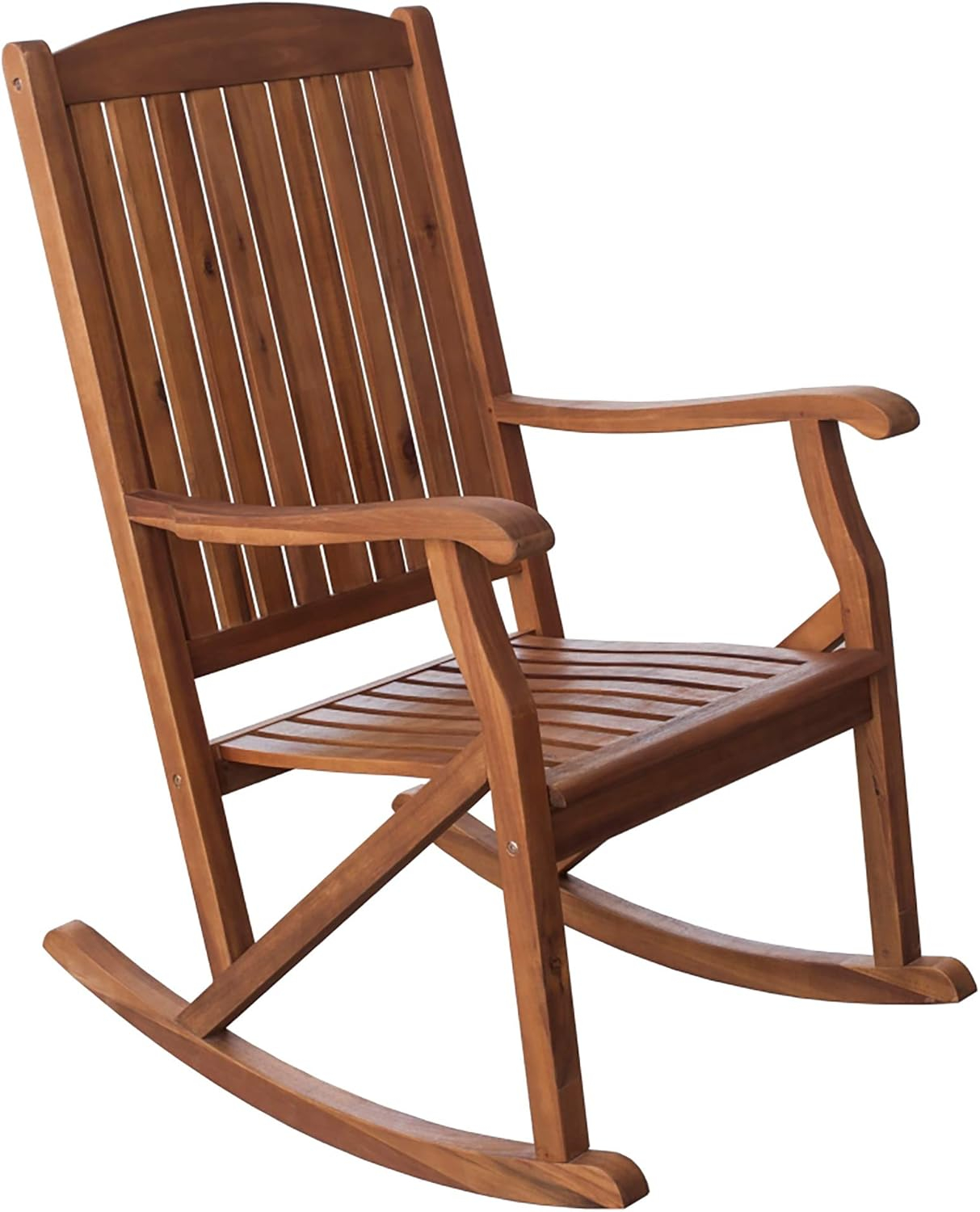 Leigh Country Sequoia Series Adult Rustic Acacia Hardwood Garden Relaxation Rocking Chair, Brown