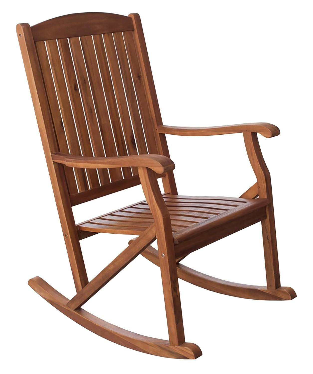 Leigh Country Sequoia Series Adult Rustic Acacia Hardwood Garden Relaxation Rocking Chair, Brown