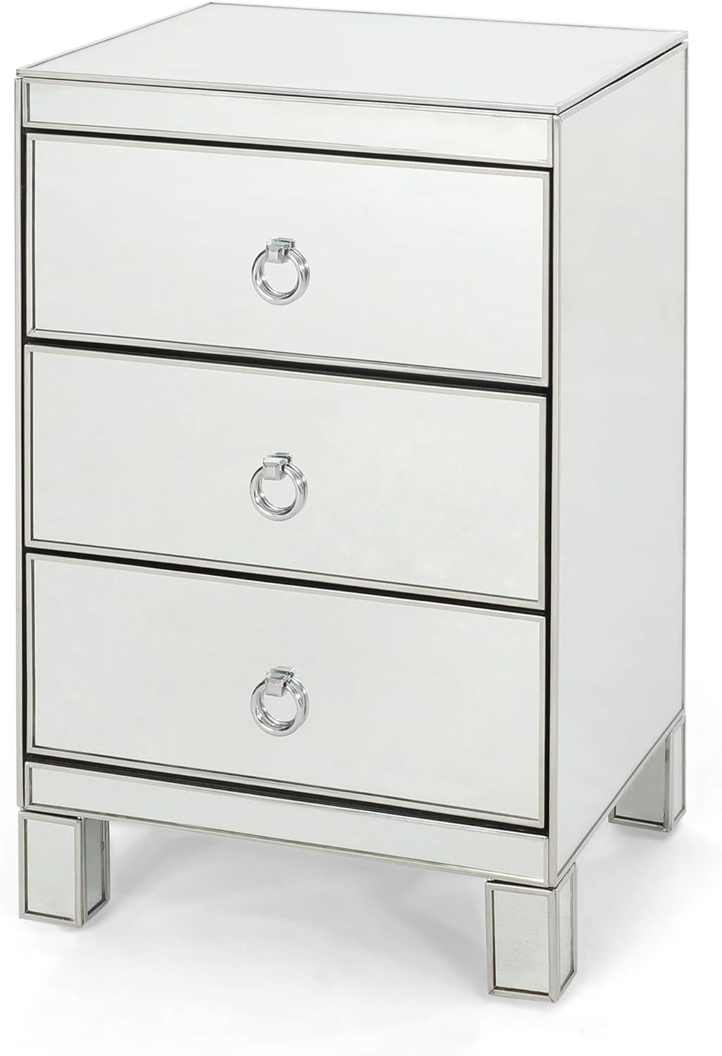 Hedy Modern Mirrored 3 Drawer Cabinet