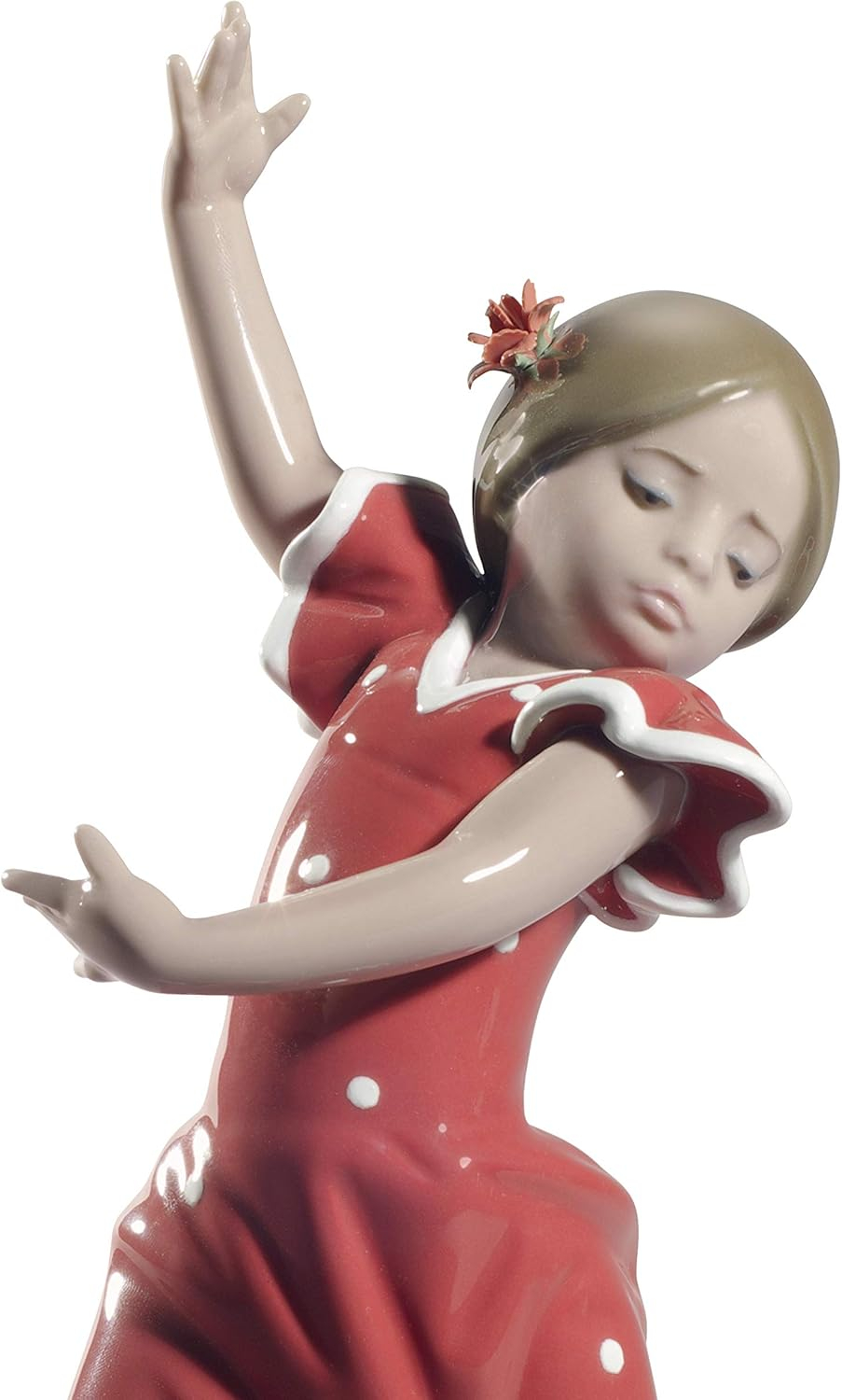 LLADRÓ Ballaorita Figurine with Arms Up! Red Porcelain Flamingo Figure