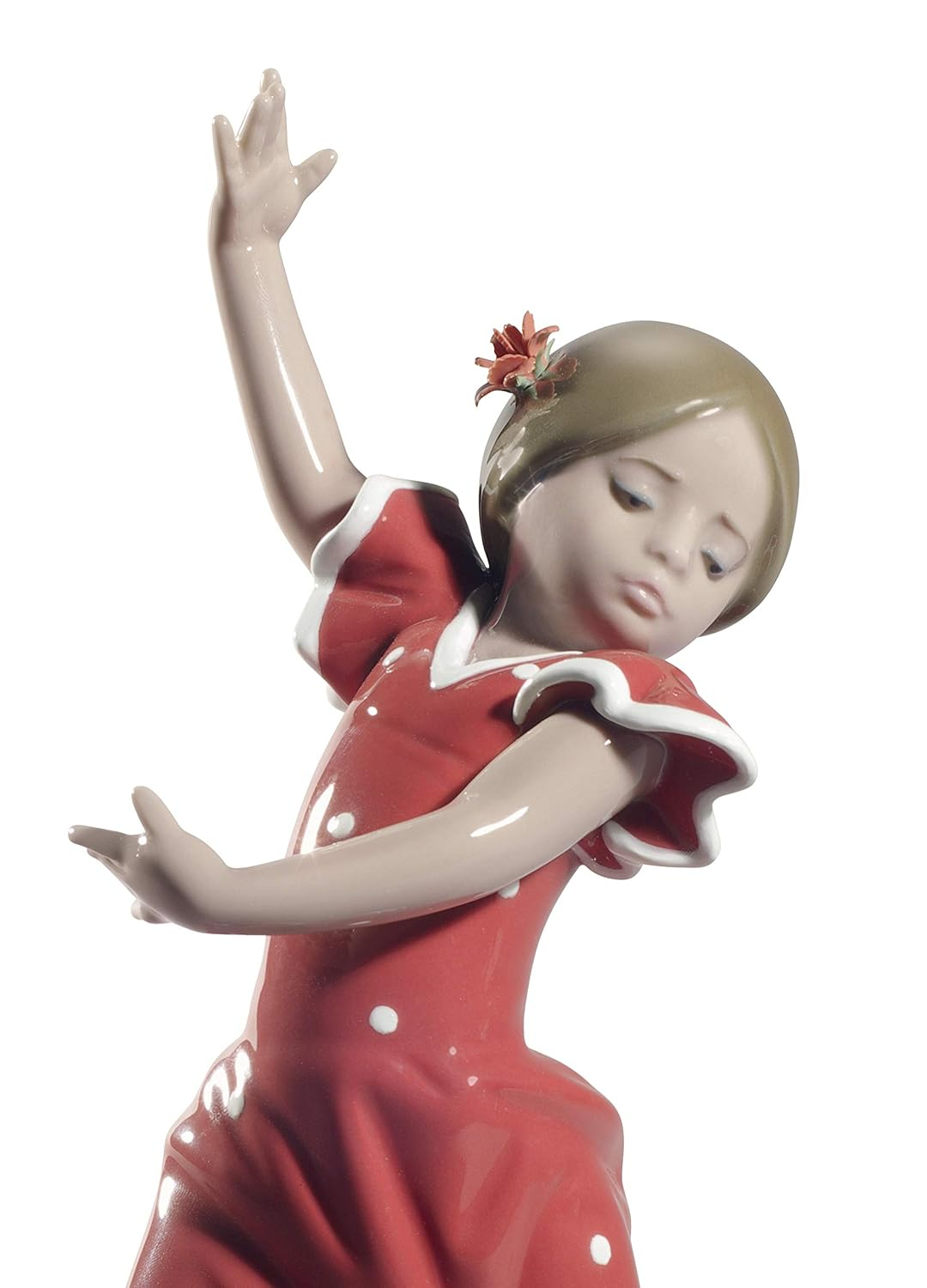 LLADRÓ Ballaorita Figurine with Arms Up! Red Porcelain Flamingo Figure